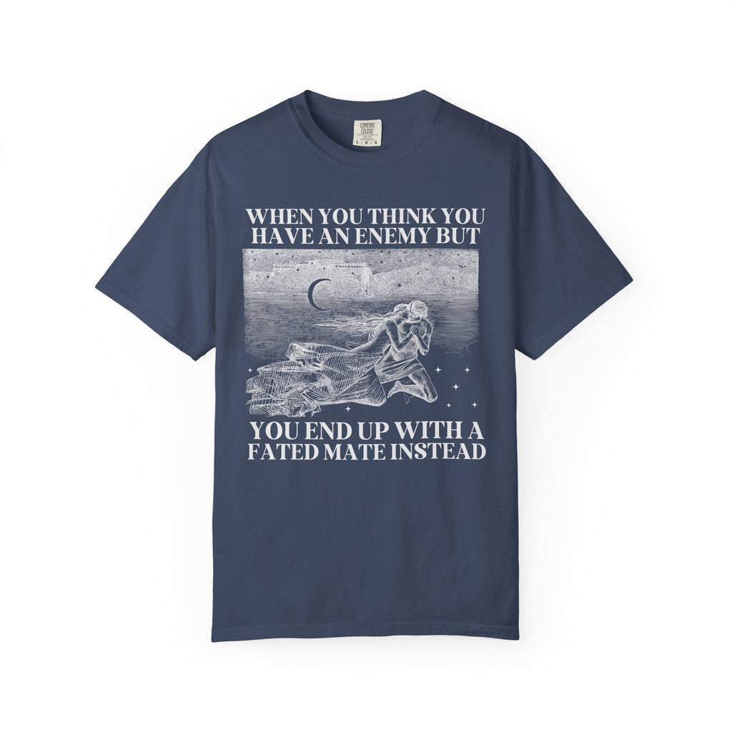 Fantasy Romance Bookworm T-Shirt with Vintage Aesthetic, Silly Bookish Shirt for Reader Who Loves Romantasy Novels, Fated Mate Romance Trope - Opal and June