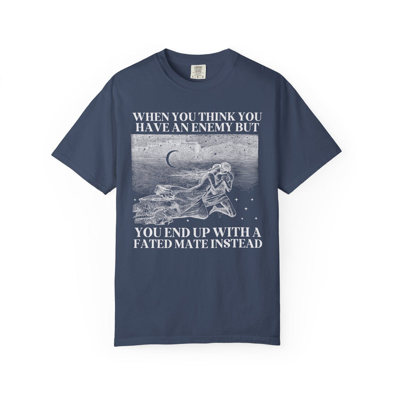 Fantasy Romance Bookworm T-Shirt with Vintage Aesthetic, Silly Bookish Shirt for Reader Who Loves Romantasy Novels, Fated Mate Romance Trope - Opal and June