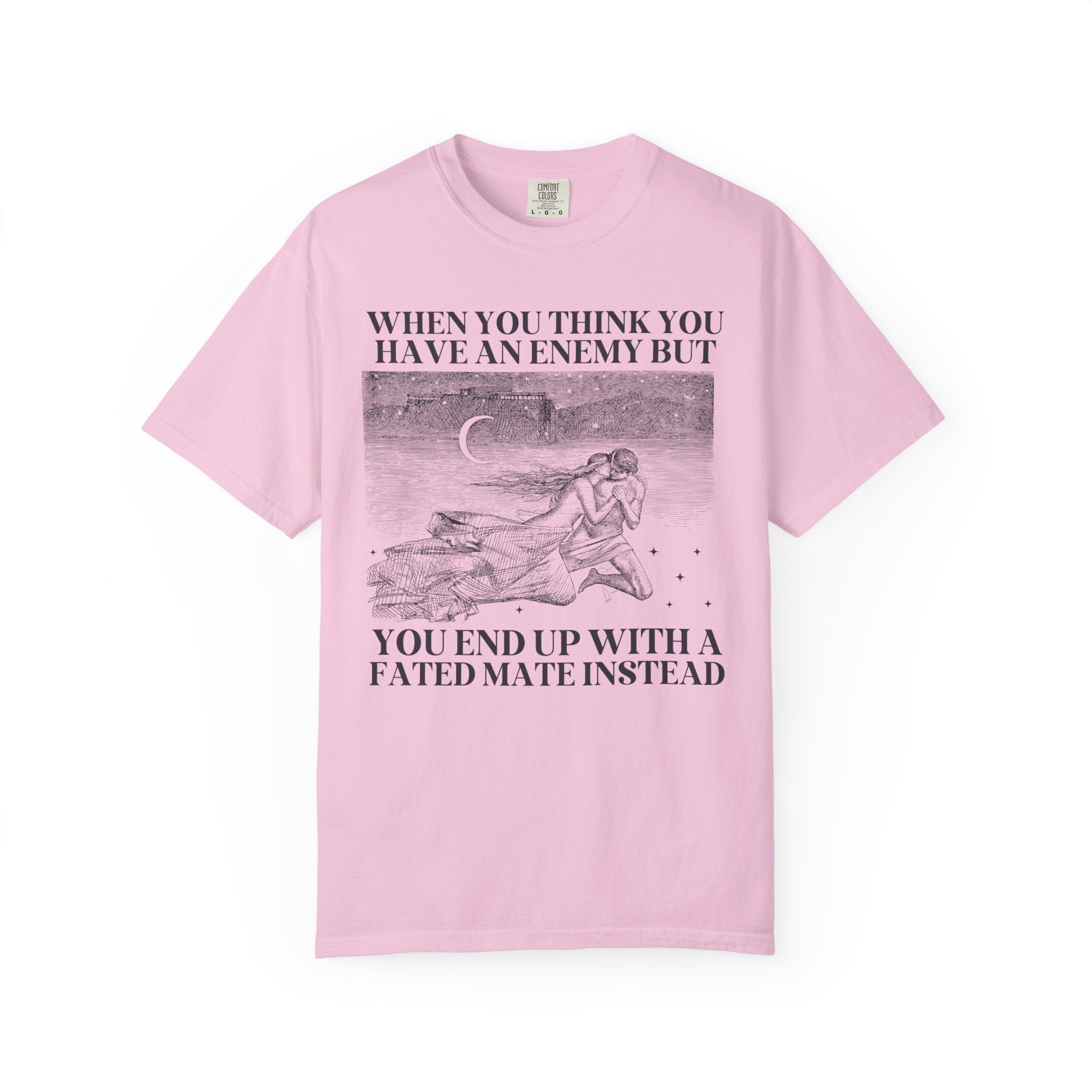 Fantasy Romance Bookworm T-Shirt with Vintage Aesthetic, Silly Bookish Shirt for Reader Who Loves Romantasy Novels, Fated Mate Romance Trope - Opal and June