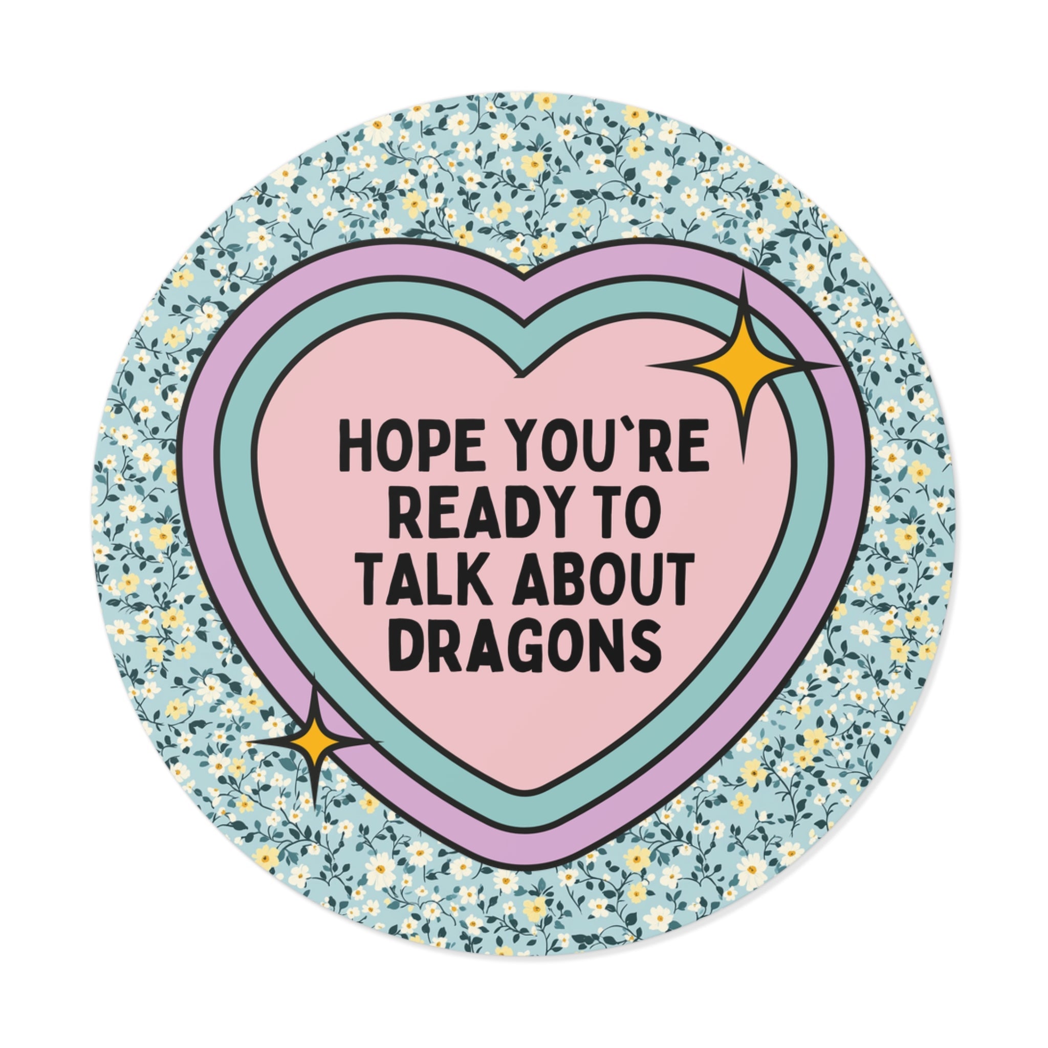Fantasy Romance or Romantasy Reader Sticker with Heart: Cute Dragon Lover Sticker for Bookworm Who Loves Fantasy Novels, Present for Reader - Opal and June