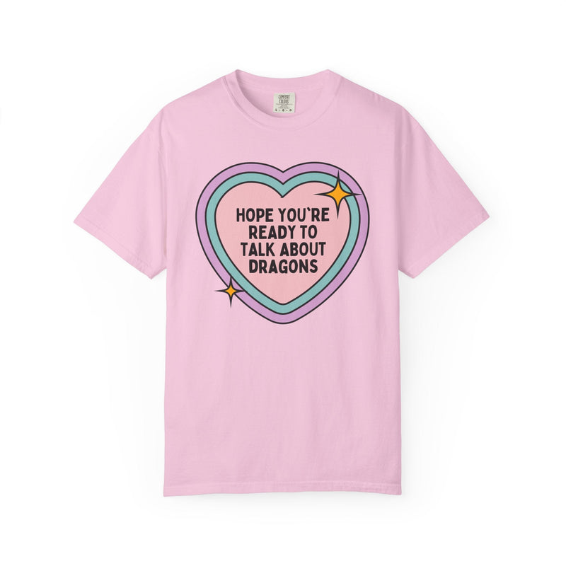 Fantasy Romance or Romantasy Reader T-Shirt with Heart: Cute Dragon Lover T-Shirt for Bookworm Who Loves Fantasy Novels, Present for Reader - Opal and June