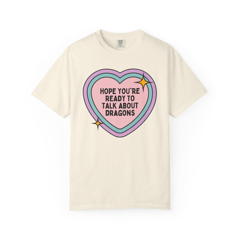 Fantasy Romance or Romantasy Reader T-Shirt with Heart: Cute Dragon Lover T-Shirt for Bookworm Who Loves Fantasy Novels, Present for Reader - Opal and June