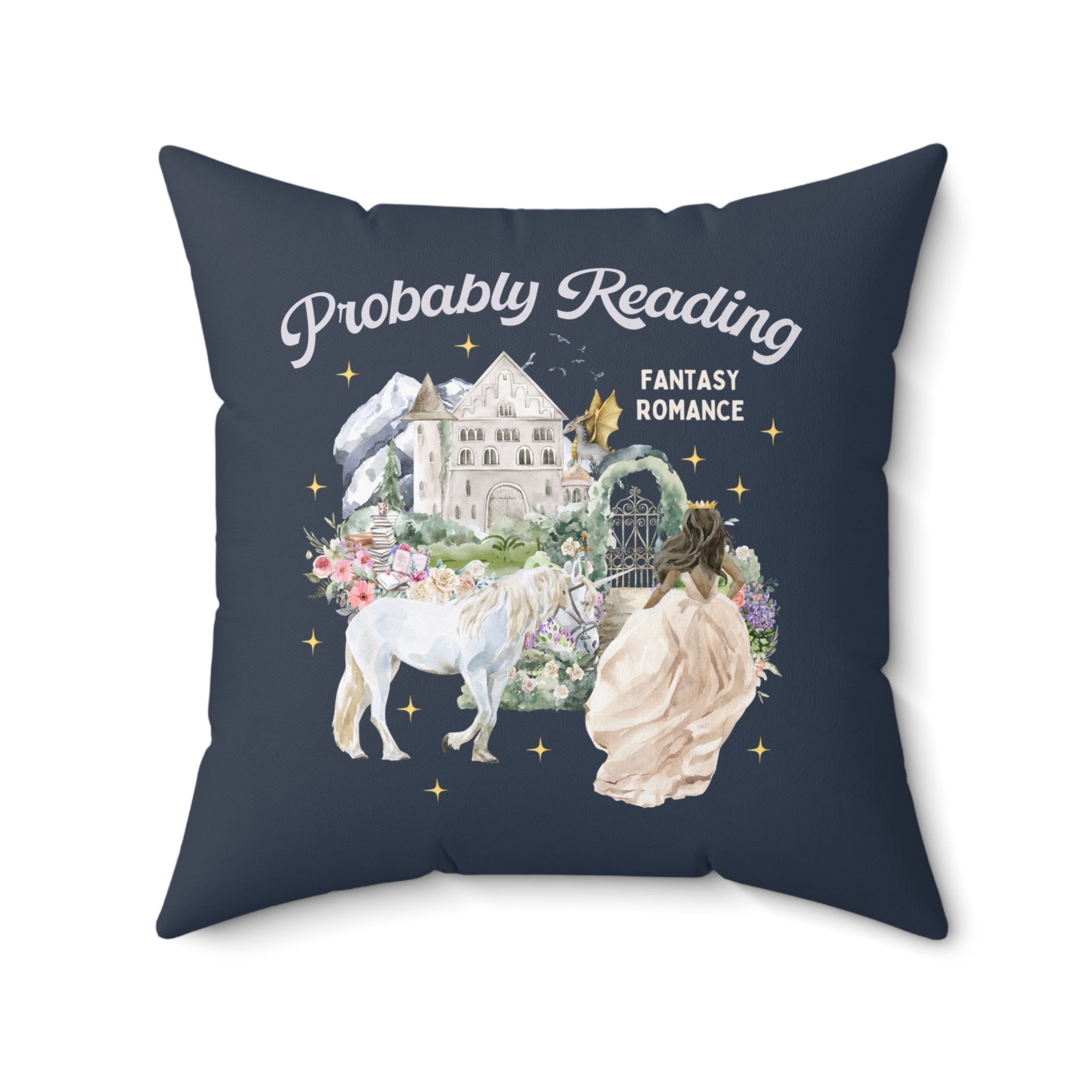 Fantasy Romance Reader Pillow - Opal and June