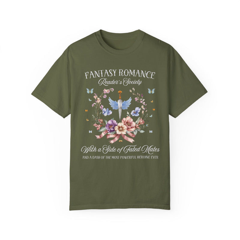 Fantasy Romance Reader Tee Shirt for Bookworm Who Loves Romantasy Romance Novels and Books with Dragons, Cute Bookish T-Shirt for Reader - Opal and June