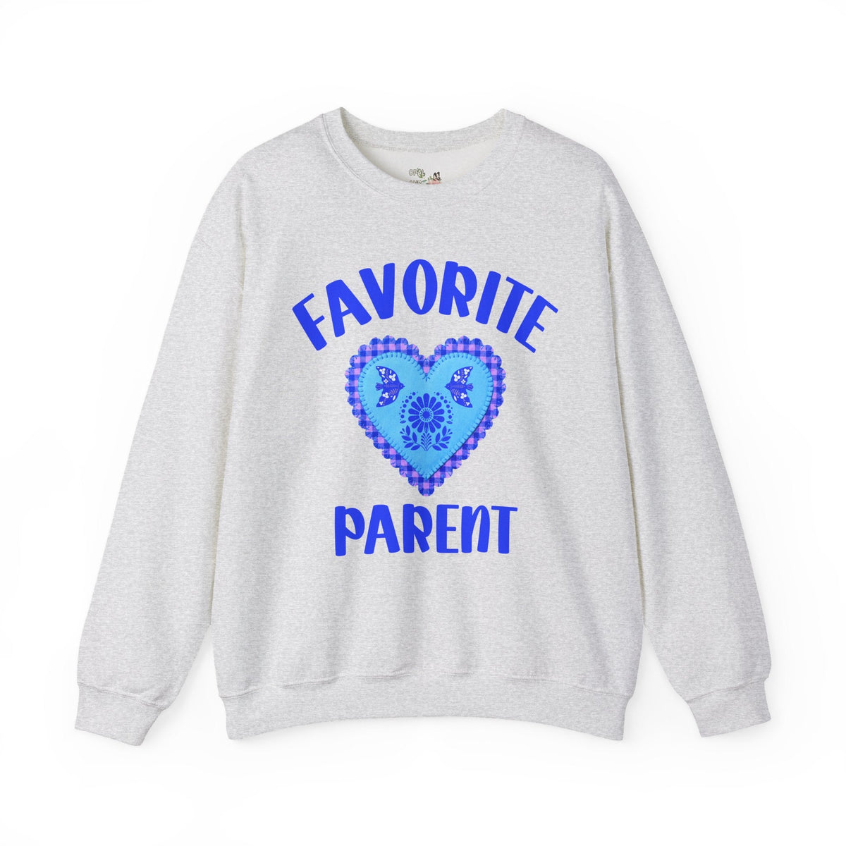 Favorite Parent Sweatshirt: Funny Mother's Day or Father's Day Shirt with Heart, Cute and Nostalgic Parent Birthday Gift from Daughter or Son - Opal and June