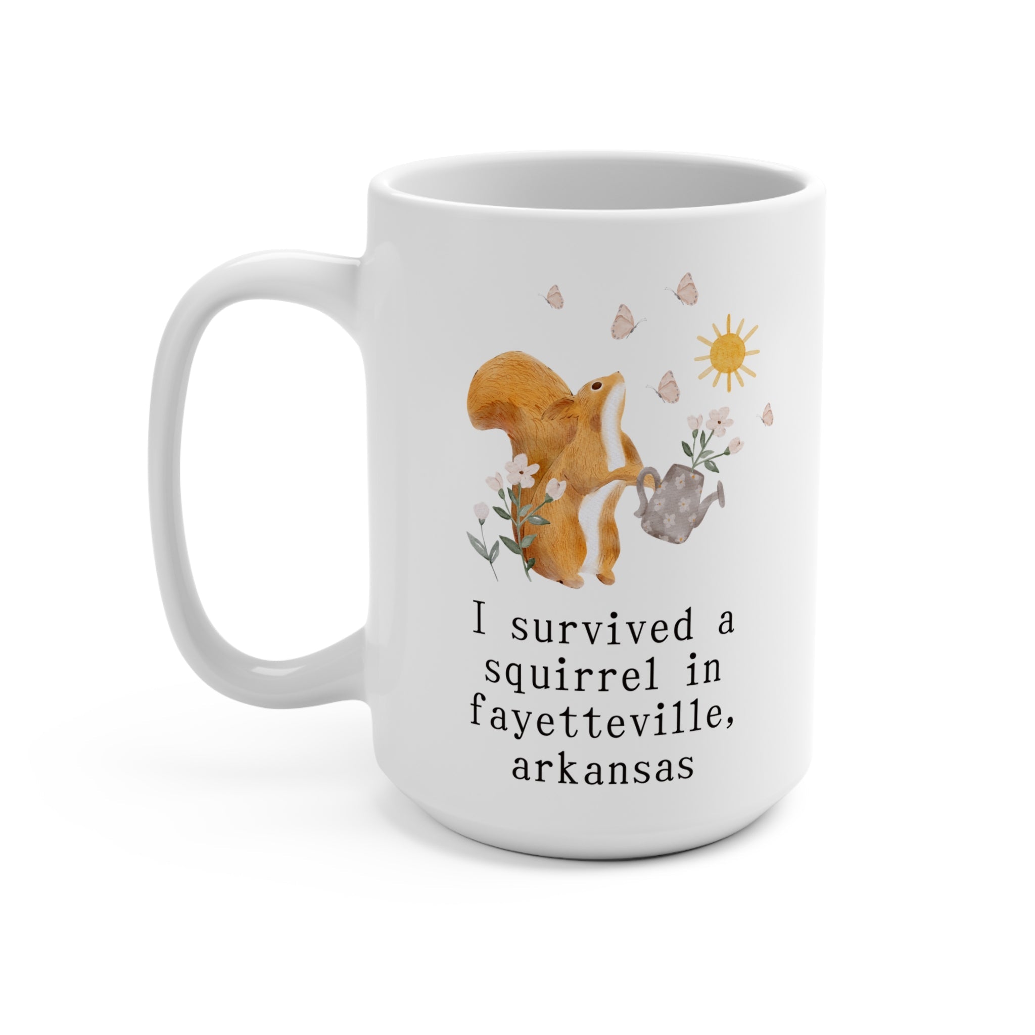Fayetteville Arkansas Mug: Squirrels - Opal and June
