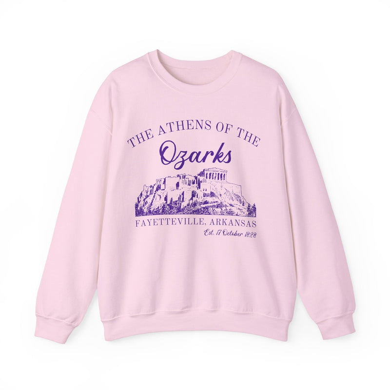 Fayetteville Arkansas Sweatshirt for Friend Living in Northwest Arkansas: The Athens of the Ozark, Cute 90s Style Fayetteville AR Crewneck - Opal and June