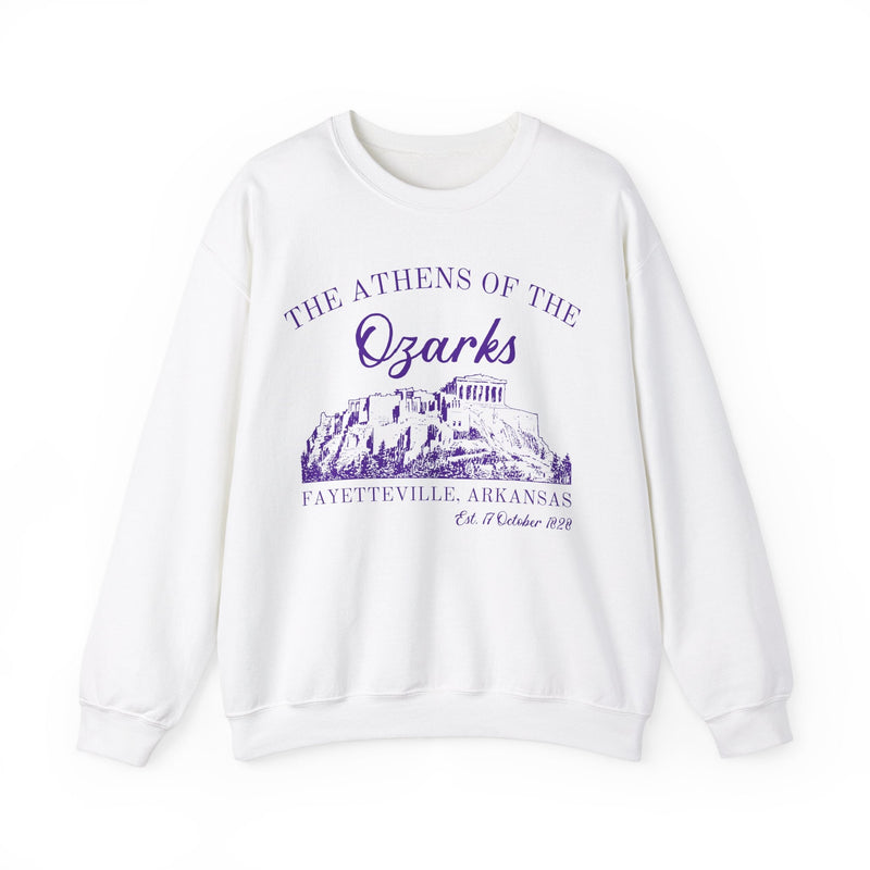 Fayetteville Arkansas Sweatshirt for Friend Living in Northwest Arkansas: The Athens of the Ozark, Cute 90s Style Fayetteville AR Crewneck - Opal and June