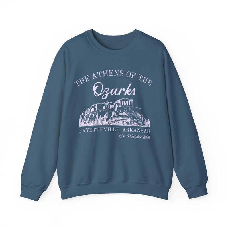 Fayetteville Arkansas Sweatshirt for Friend Living in Northwest Arkansas: The Athens of the Ozark, Cute 90s Style Fayetteville AR Crewneck - Opal and June