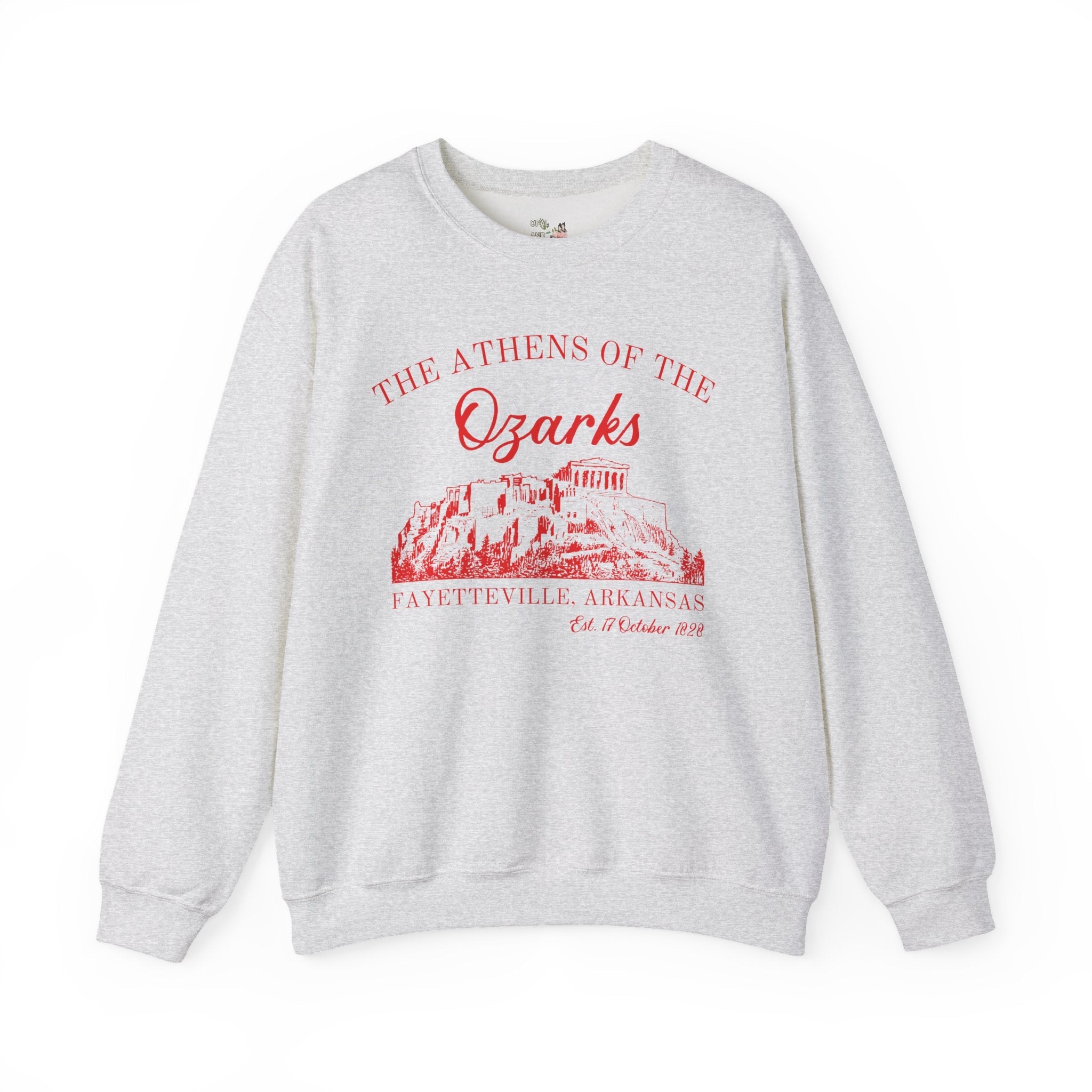 Fayetteville Arkansas Sweatshirt for Friend Living in Northwest Arkansas: The Athens of the Ozarks, Cute 90s Style Fayetteville AR Crewneck - Opal and June