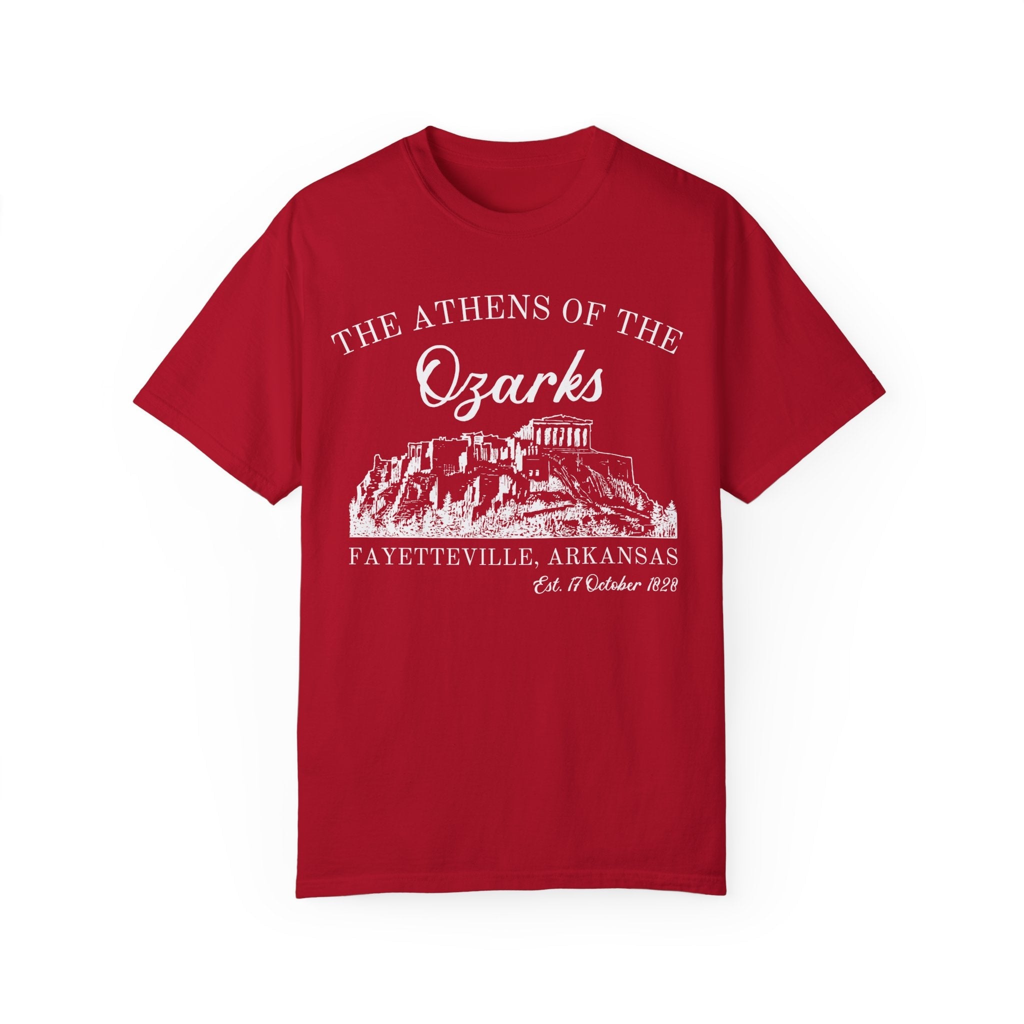 Fayetteville Arkansas Tee Shirt for Friend Living in Northwest Arkansas: The Athens of the Ozarks, Cute 90s Style Fayetteville AR Tee Shirt - Opal and June