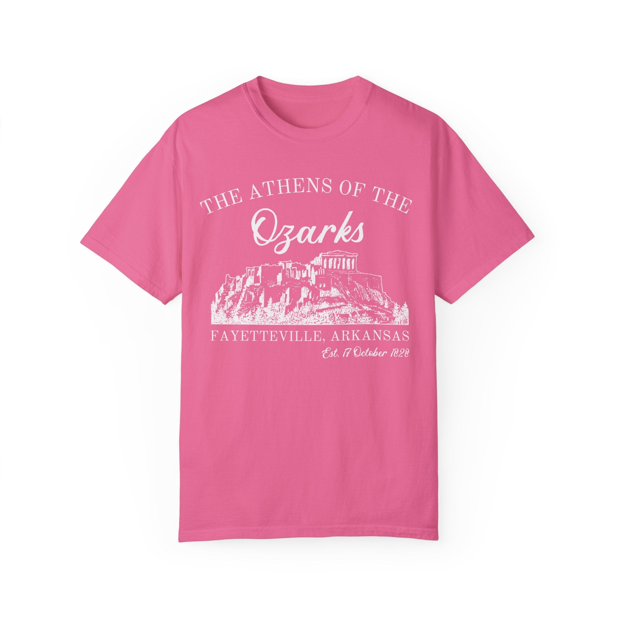 Fayetteville Arkansas Tee Shirt for Friend Living in Northwest Arkansas: The Athens of the Ozarks, Cute 90s Style Fayetteville AR Tee Shirt - Opal and June