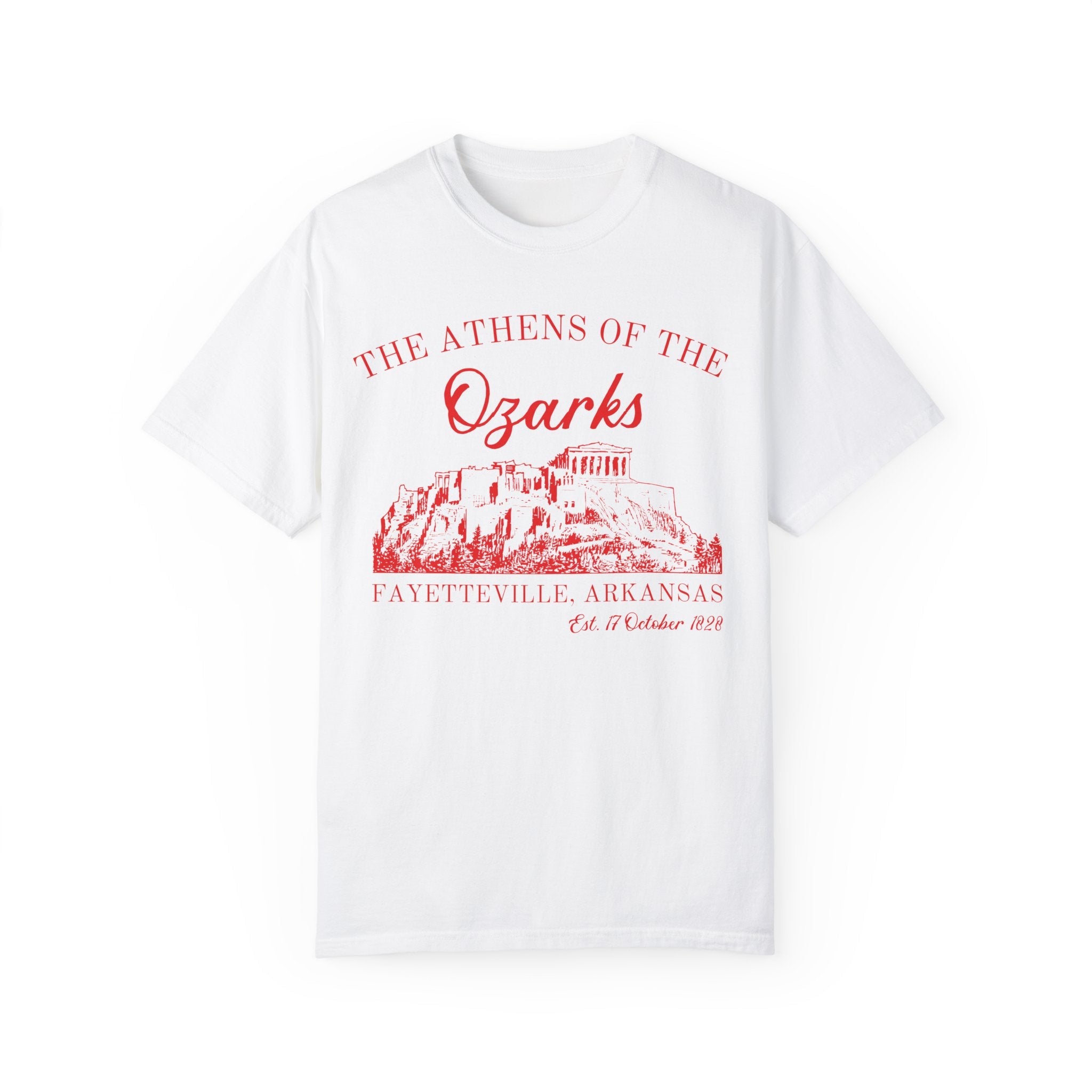 Fayetteville Arkansas Tee Shirt for Friend Living in Northwest Arkansas: The Athens of the Ozarks, Cute 90s Style Fayetteville AR Tee Shirt - Opal and June