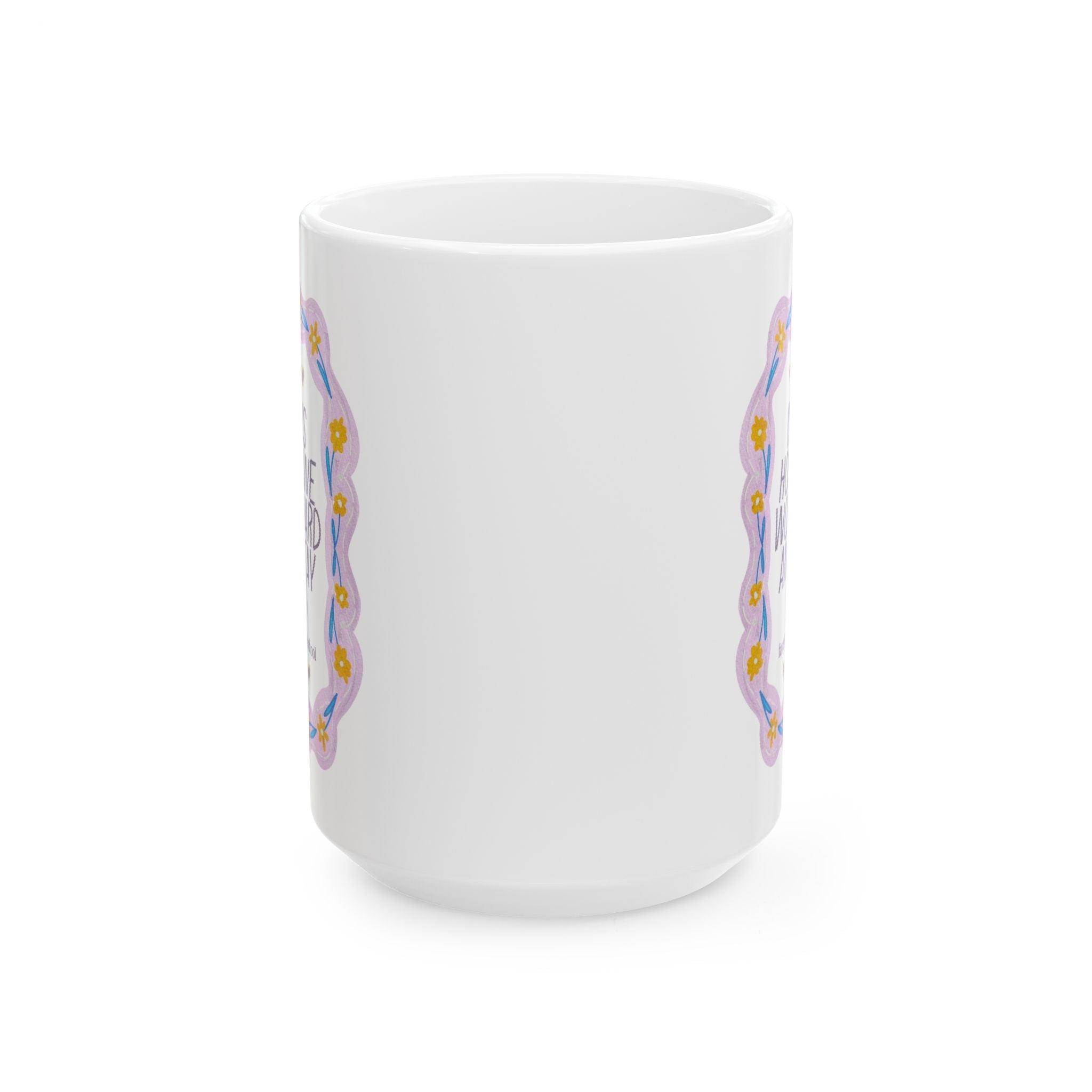 Fayetteville High School 15 Oz Coffee Mug: In This House We Work Hard and Stay Kind | FPS + Opal and June Coffee Mug, Fayetteville Public Schools - Opal and June