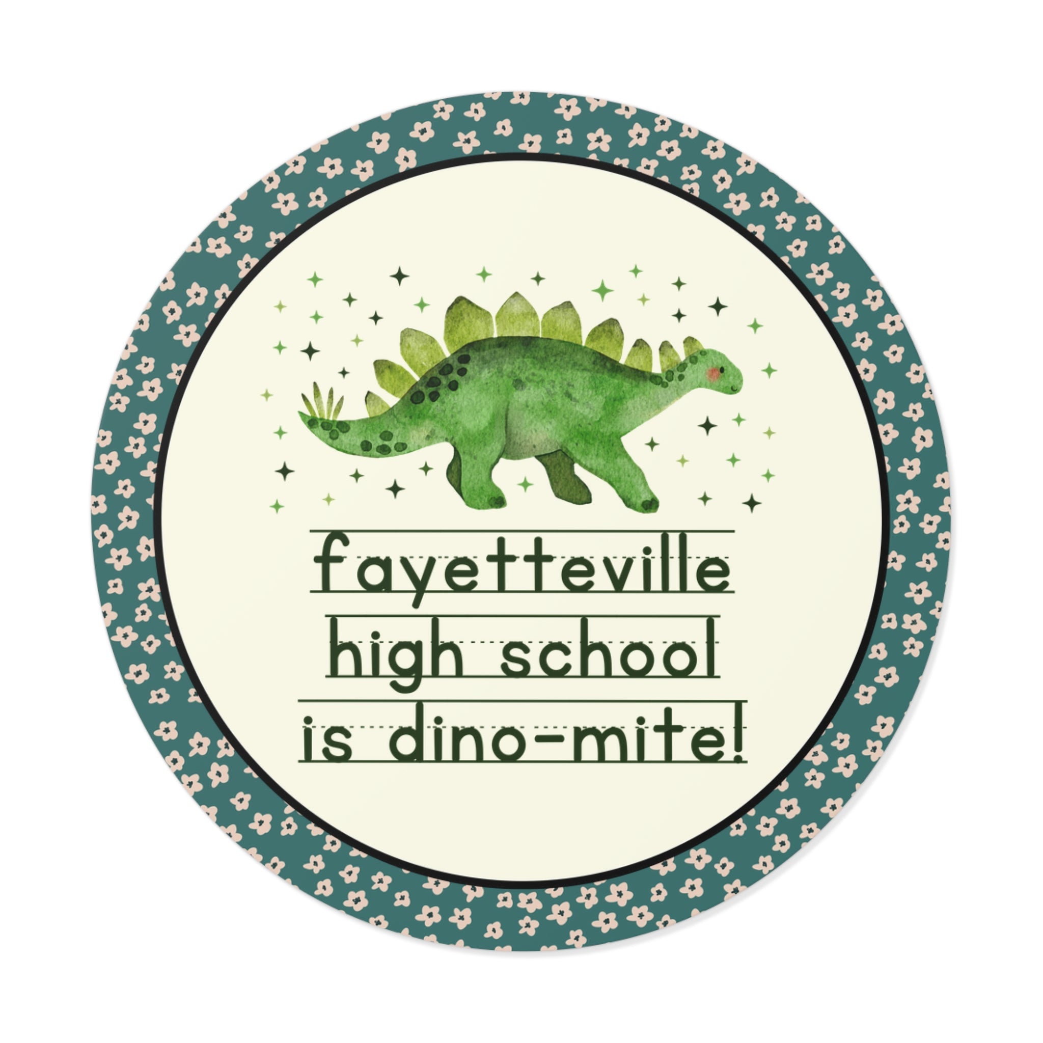 Fayetteville High School is Dino - Mite Sticker | FPS + Opal and June Sticker, Fayetteville Public Schools - Opal and June