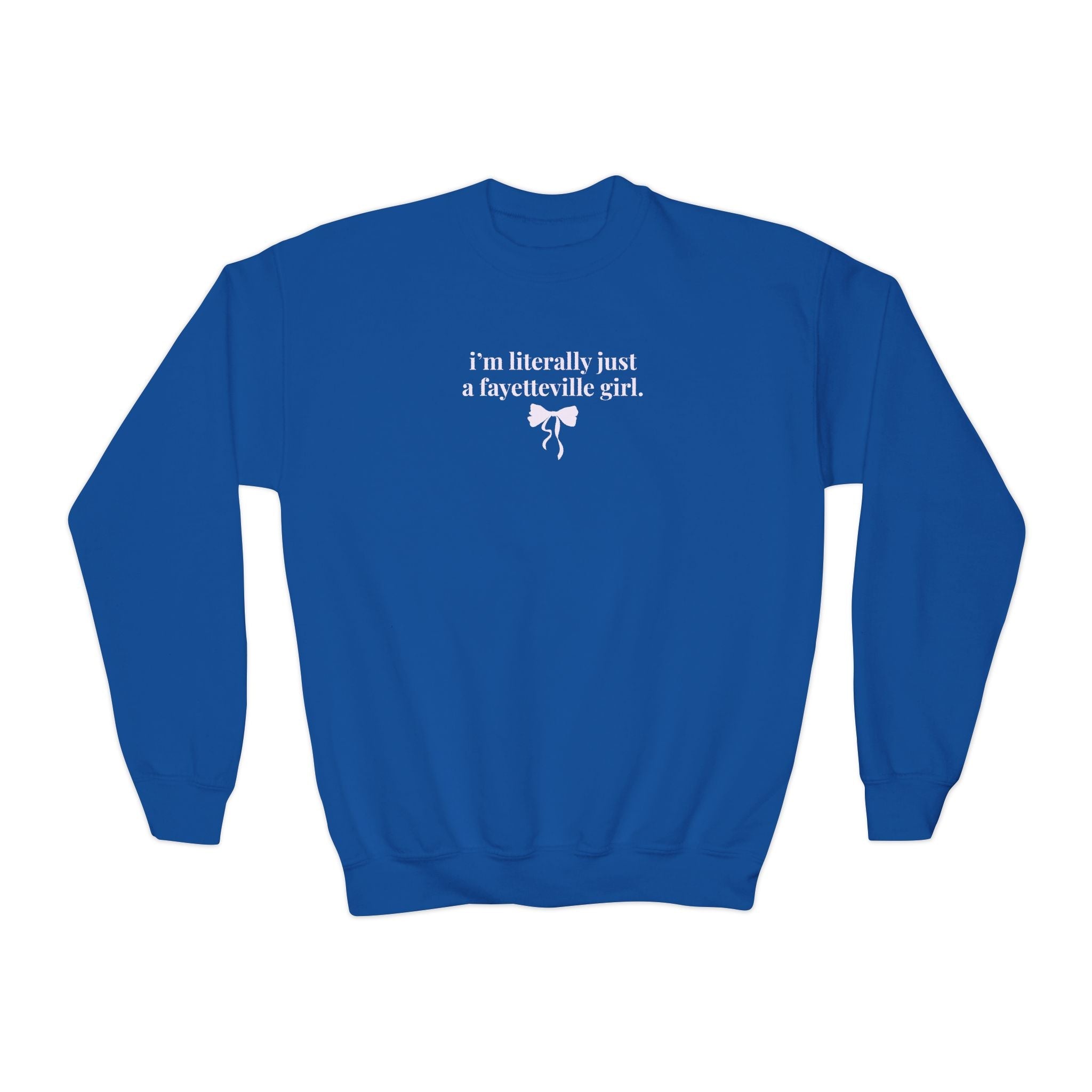 Fayetteville High School Kids Sweatshirt: I'm Literally Just a Fayetteville Girl | FPS + Opal and June Kids Sweatshirt, Fayetteville Public Schools - Opal and June