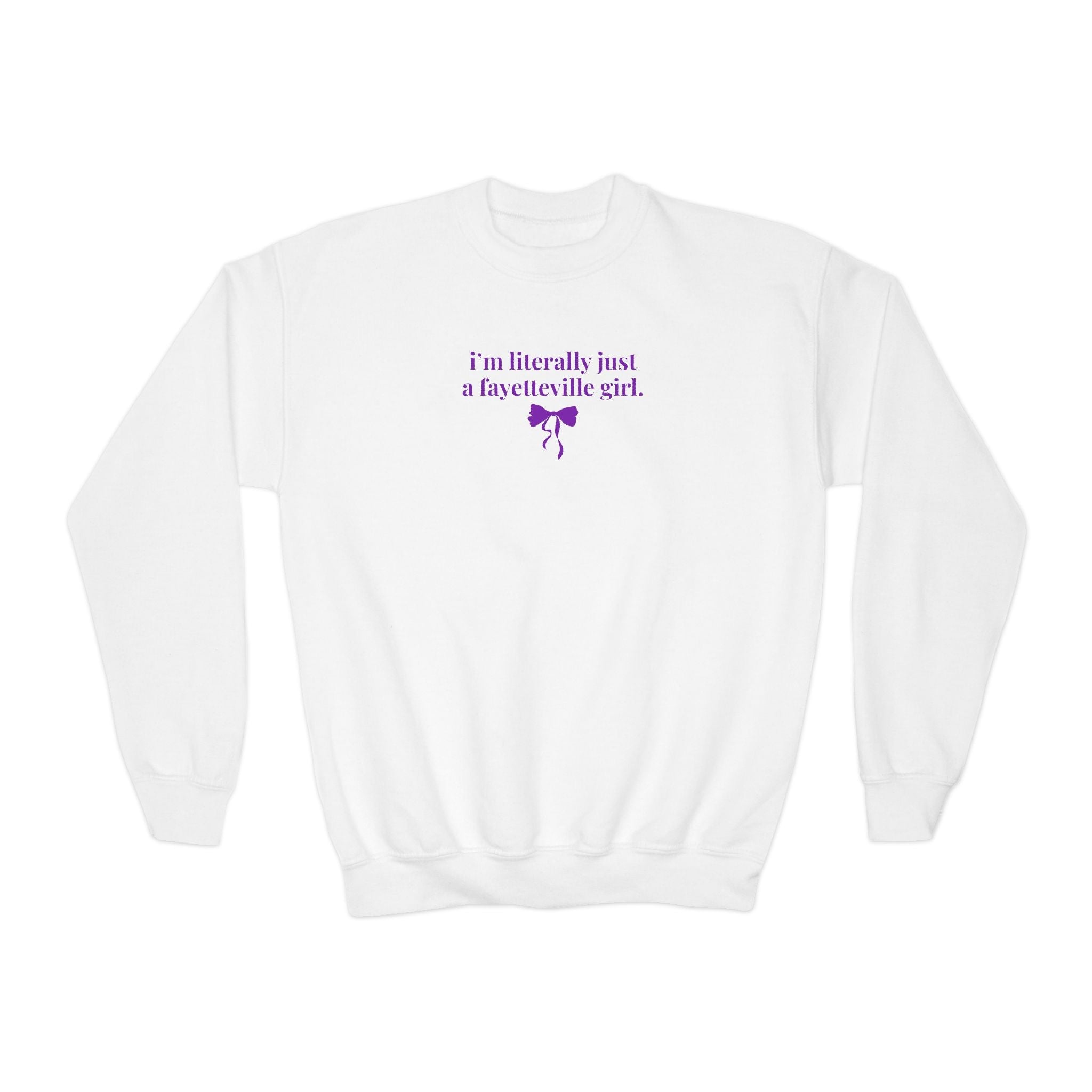 Fayetteville High School Kids Sweatshirt: I'm Literally Just a Fayetteville Girl | FPS + Opal and June Kids Sweatshirt, Fayetteville Public Schools - Opal and June