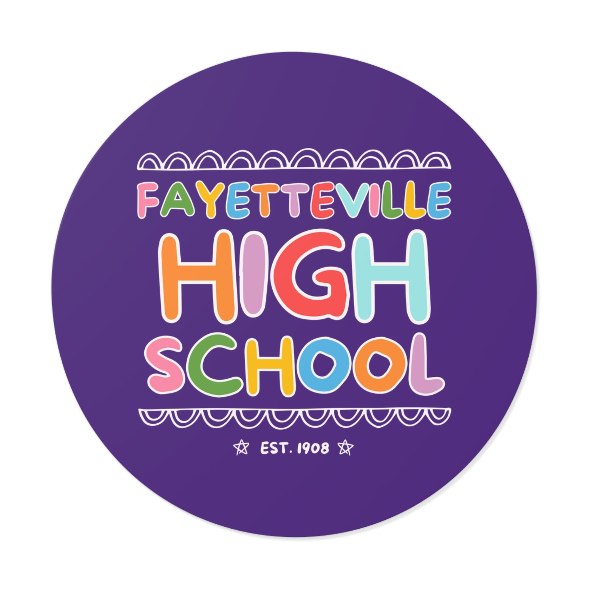 Fayetteville High School Sticker: Rainbow Letters - Opal and June