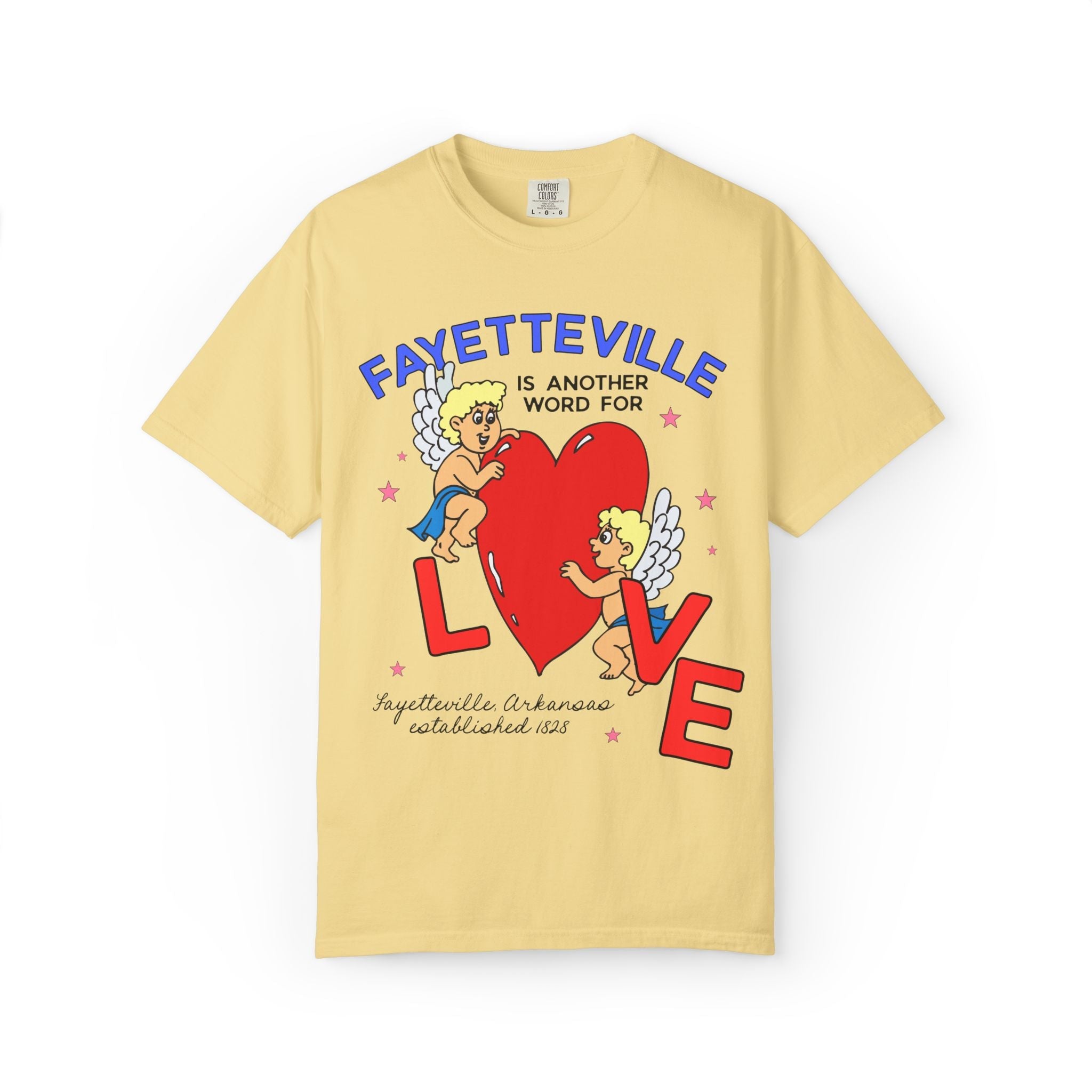 Fayetteville is Another Word for Love Tee Shirt: Cute and Nostalgic Fayetteville Arkansas T-Shirt for Friend Moving to or Living in Northwest Arkansas - Opal and June