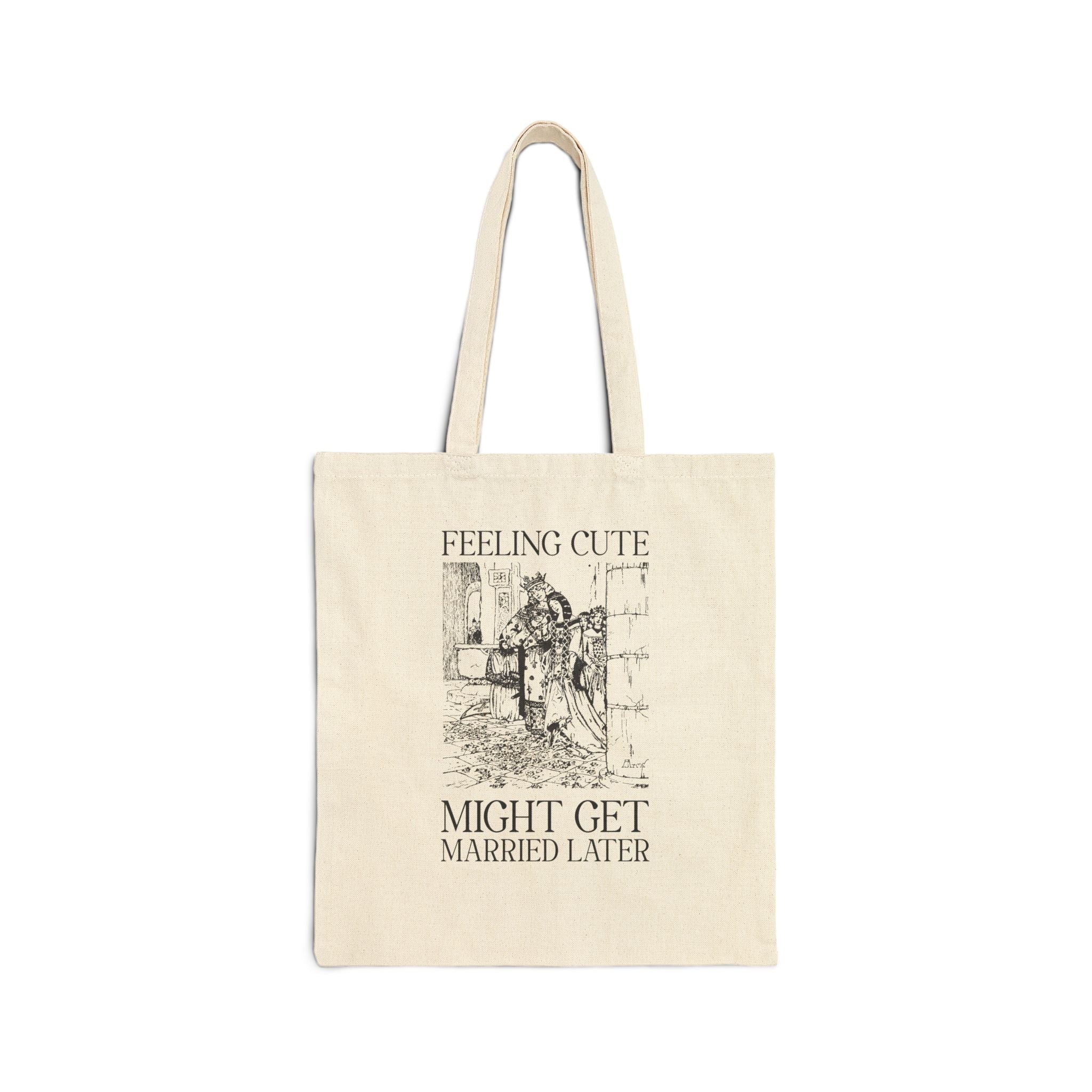 Feeling Cute Might Get Married Later Bridal Weekend Tote Bag from Bridesmaids or Maid of Honor, Silly Goblincore Bridal Party Tote - Opal and June
