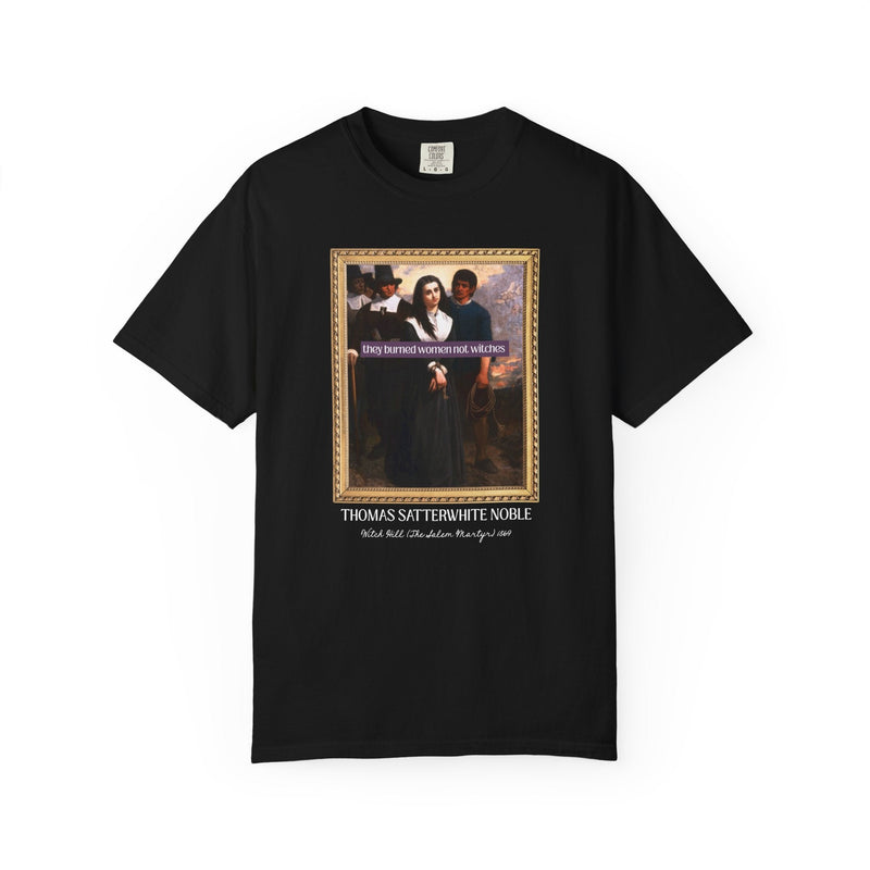 Feminist Halloween Tee Shirt, Witch Hill or The Salem Martyr by Thomas Satterwhite Noble, American Art History, Spooky Season Historian Gift - Opal and June