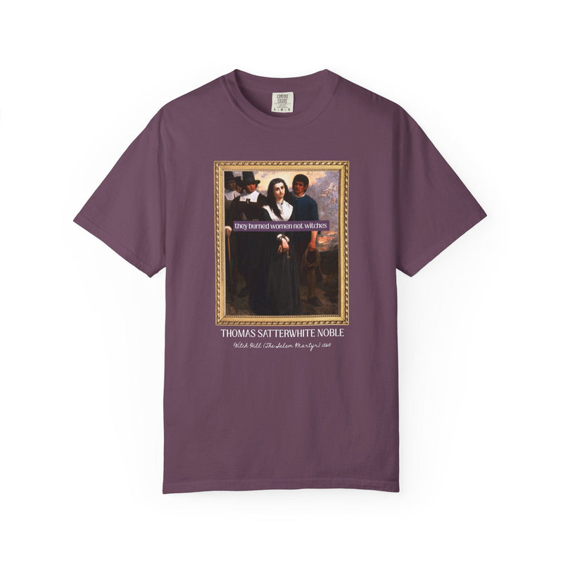 Feminist Halloween Tee Shirt, Witch Hill or The Salem Martyr by Thomas Satterwhite Noble, American Art History, Spooky Season Historian Gift - Opal and June