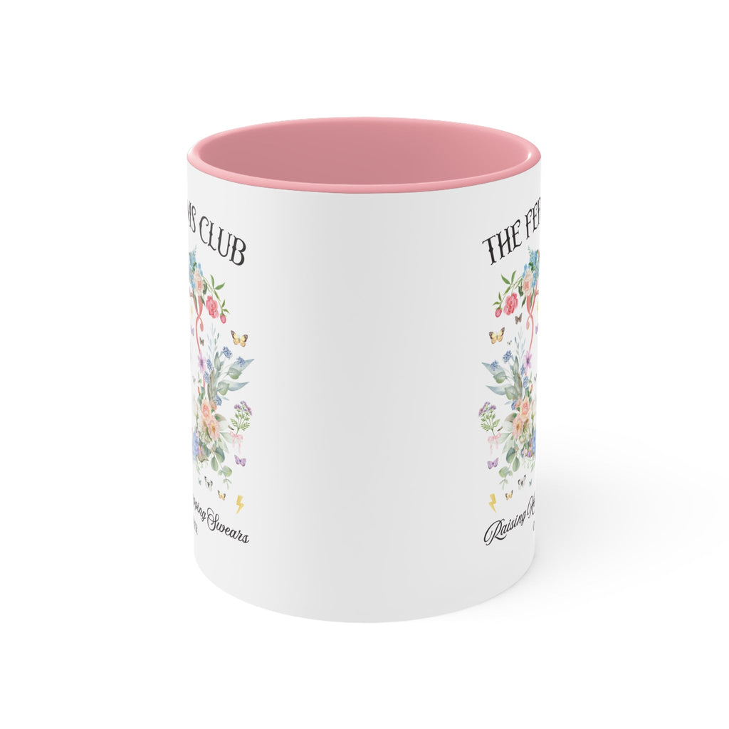 Feral Moms Club: Funny Saying Vintage Botanical Mug for Mother's Day, Trendy Floral Cottagecore Mama 11 Oz Mug with Tigers, Moms Who Swear - Opal and June