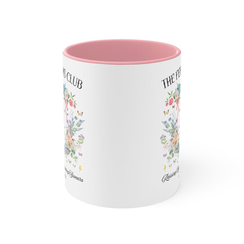 Feral Moms Club: Funny Saying Vintage Botanical Mug for Mother's Day, Trendy Floral Cottagecore Mama 11 Oz Mug with Tigers, Moms Who Swear - Opal and June