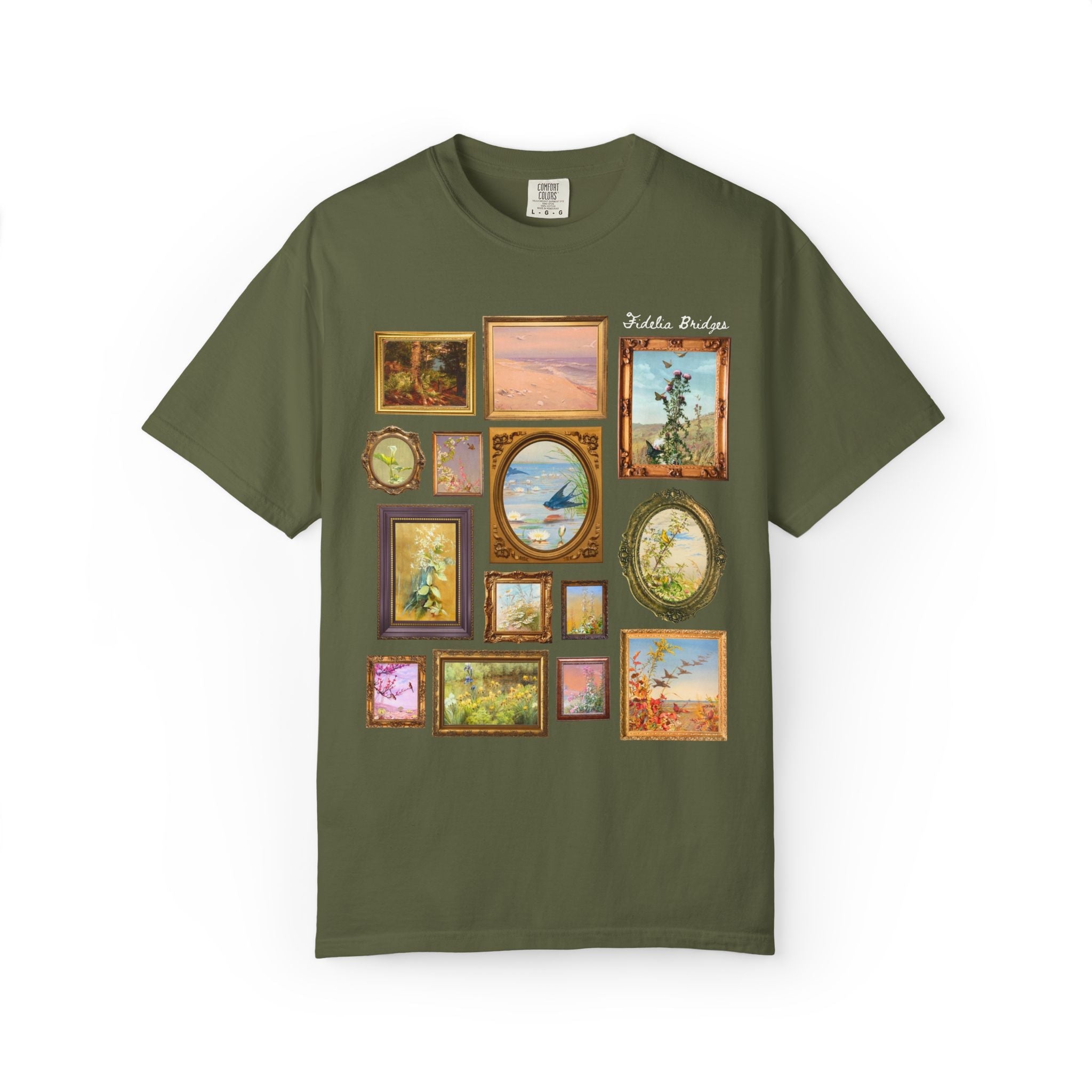 Fidelia Bridges Art History T-Shirt, Pre - Raphaelite American Art Movement, 19th Century Women's Art History Tee, Floral Gardening Art Shirt - Opal and June