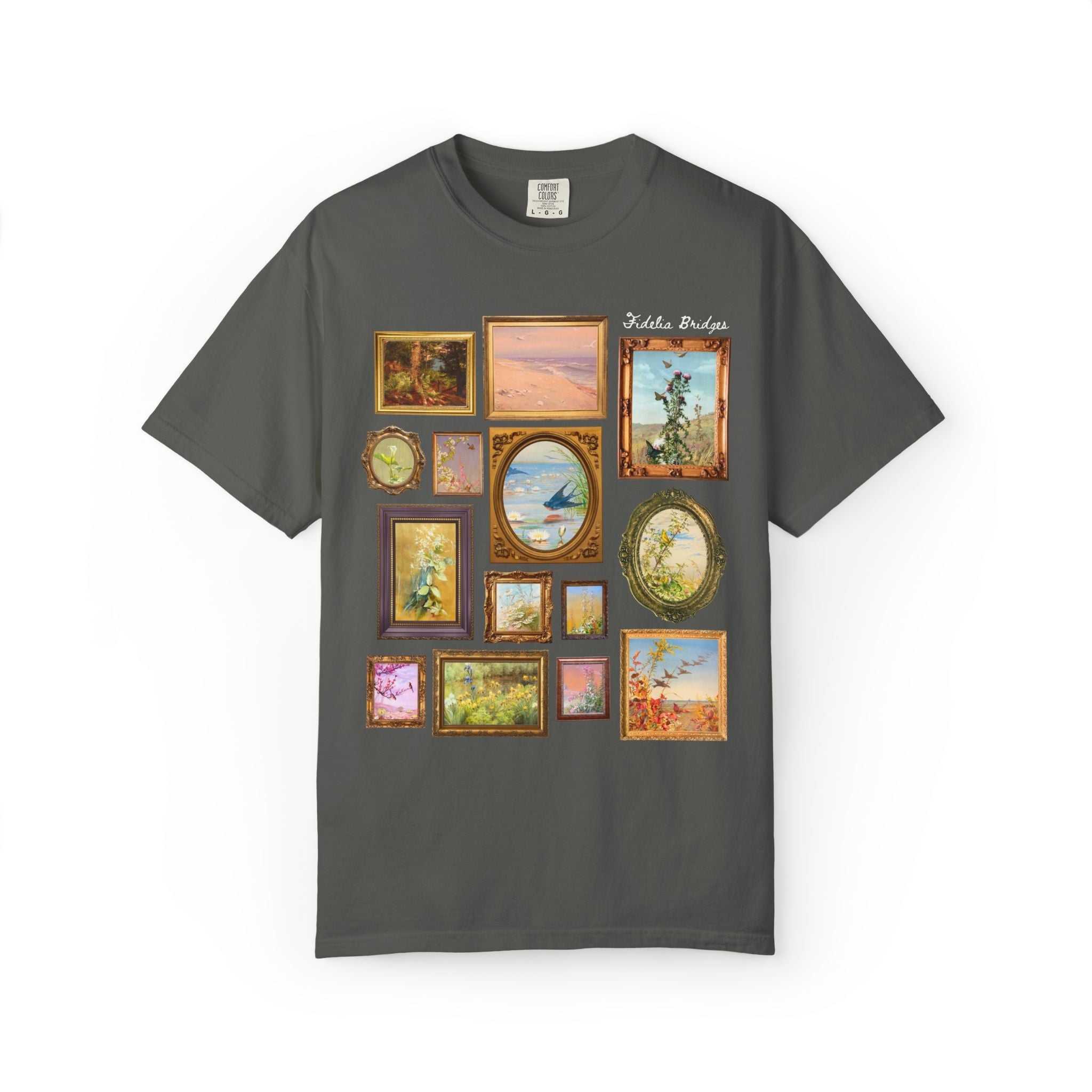 Fidelia Bridges Art History T-Shirt, Pre - Raphaelite American Art Movement, 19th Century Women's Art History Tee, Floral Gardening Art Shirt - Opal and June