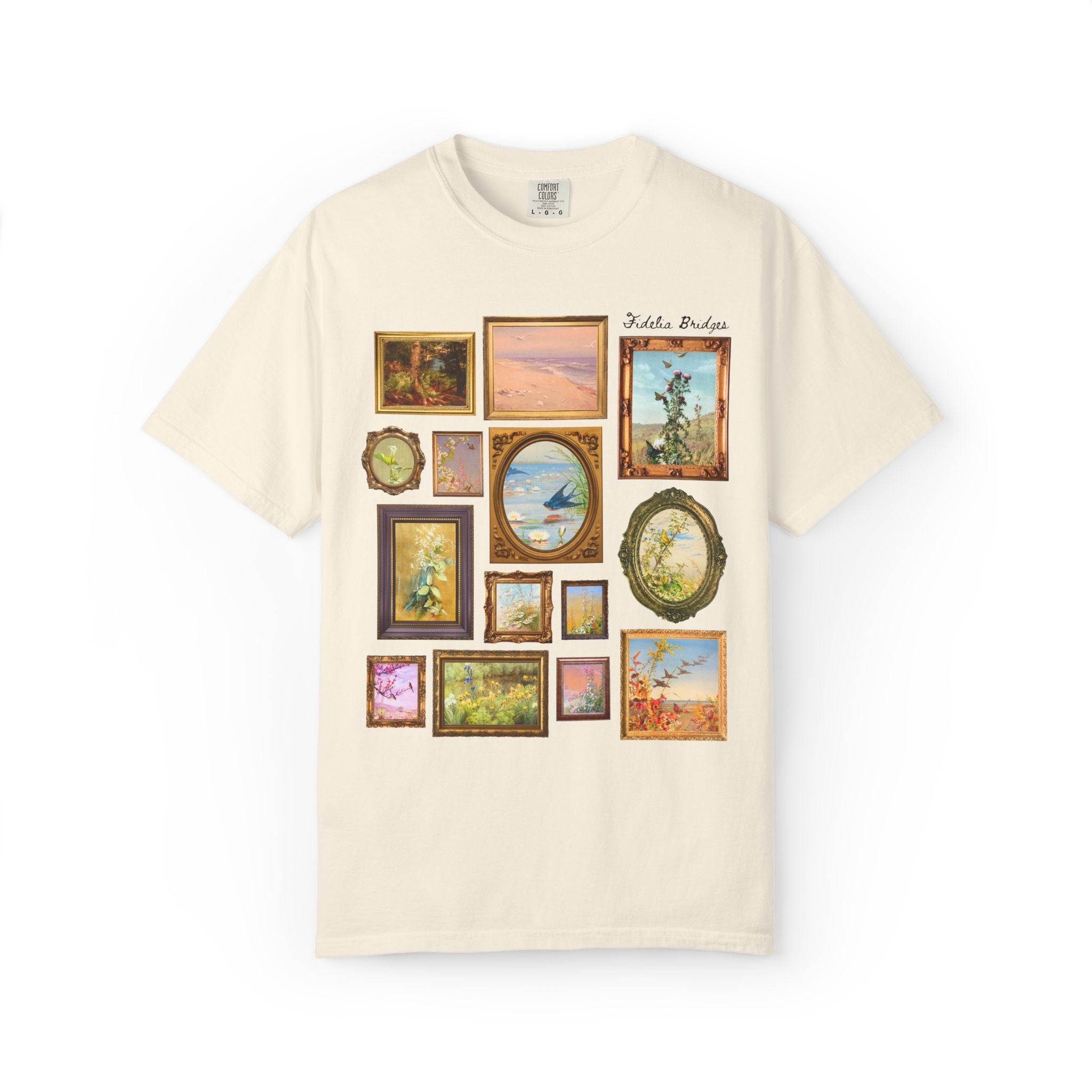 Fidelia Bridges Art History T-Shirt, Pre - Raphaelite American Art Movement, 19th Century Women's Art History Tee, Floral Gardening Art Shirt - Opal and June