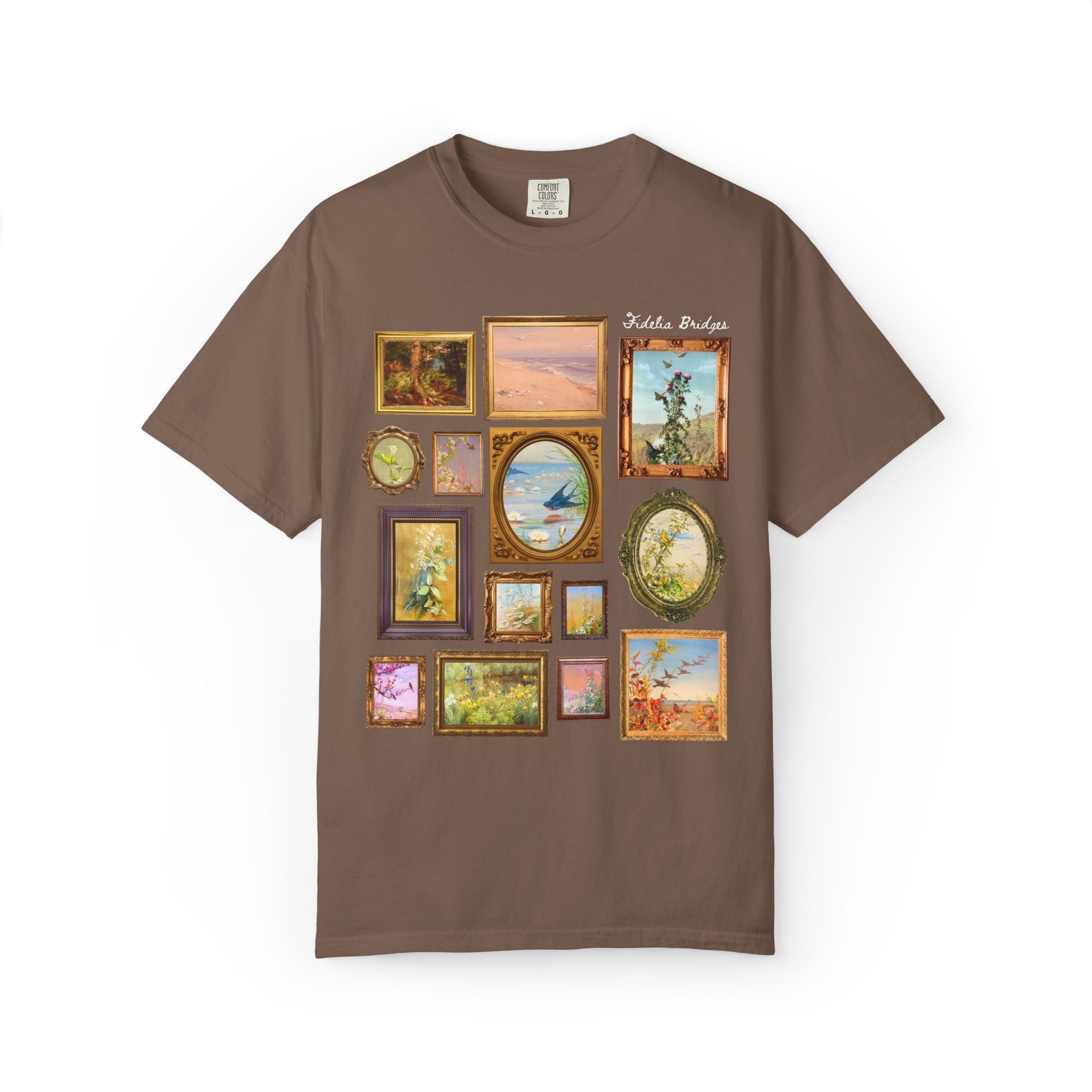 Fidelia Bridges Art History T-Shirt, Pre - Raphaelite American Art Movement, 19th Century Women's Art History Tee, Floral Gardening Art Shirt - Opal and June