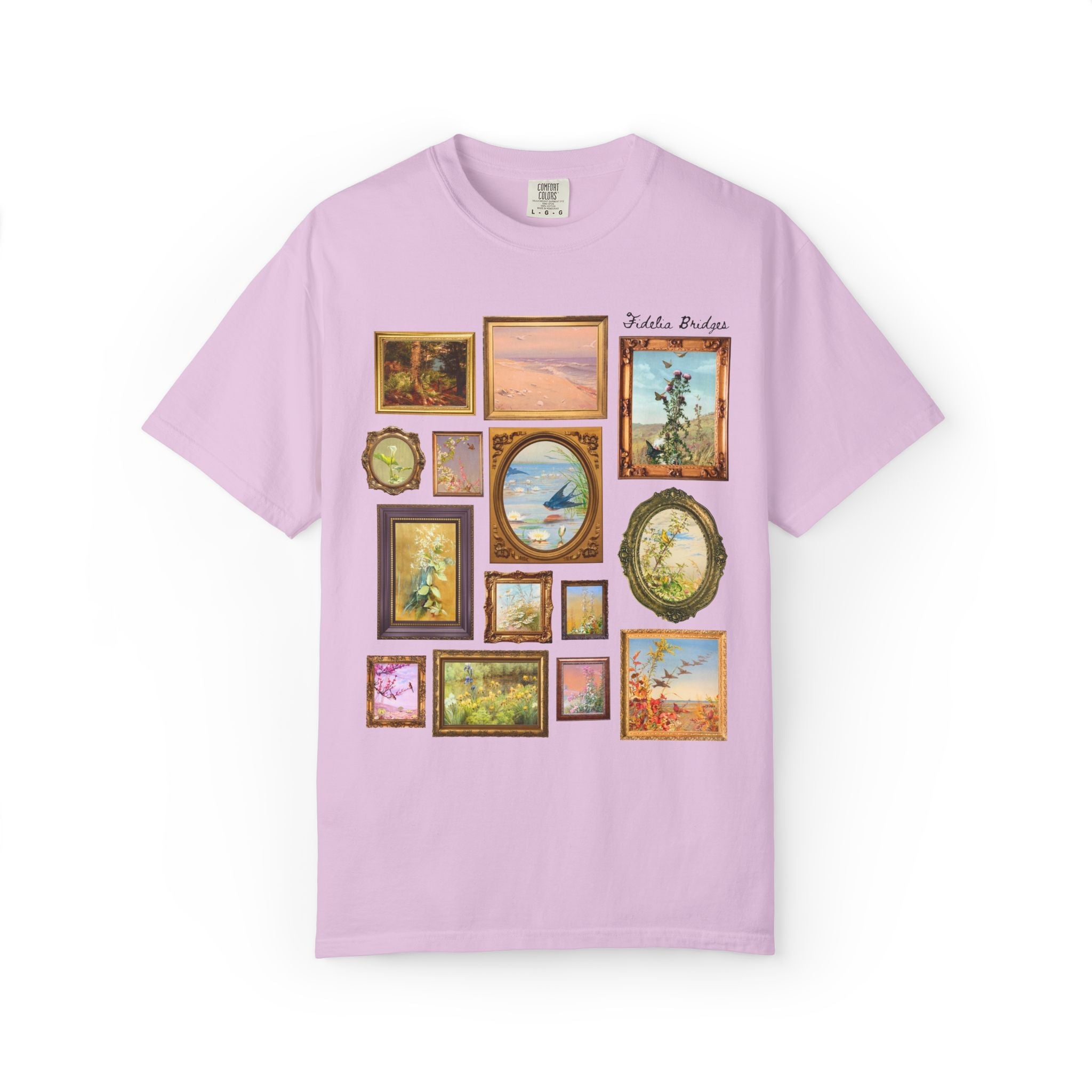 Fidelia Bridges Art History T-Shirt, Pre - Raphaelite American Art Movement, 19th Century Women's Art History Tee, Floral Gardening Art Shirt - Opal and June