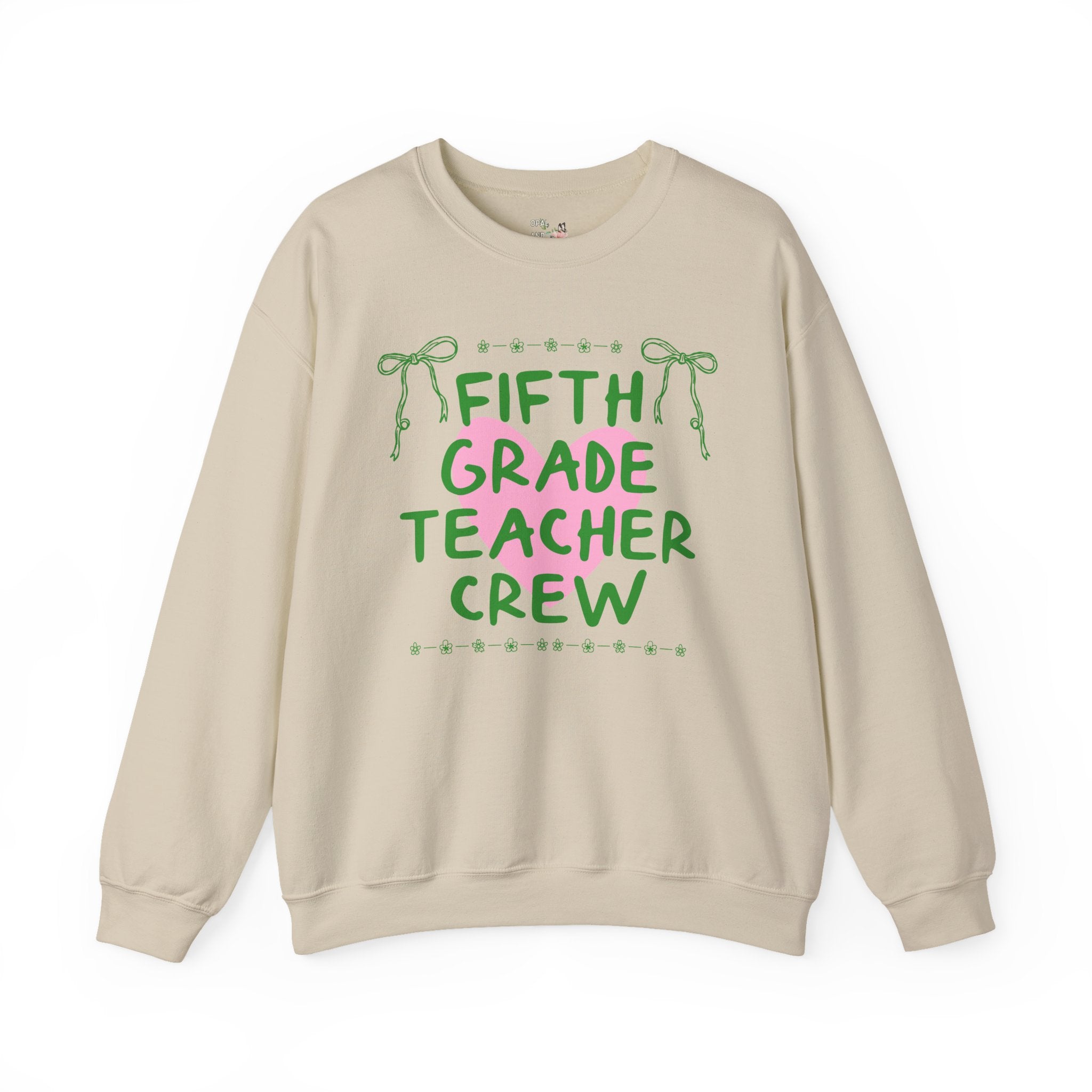 Fifth Grade Crew Matching Teacher Sweatshirt, Back To School Fifth Grade Team Crewneck for First Day of School or Meet the Teacher Night - Opal and June