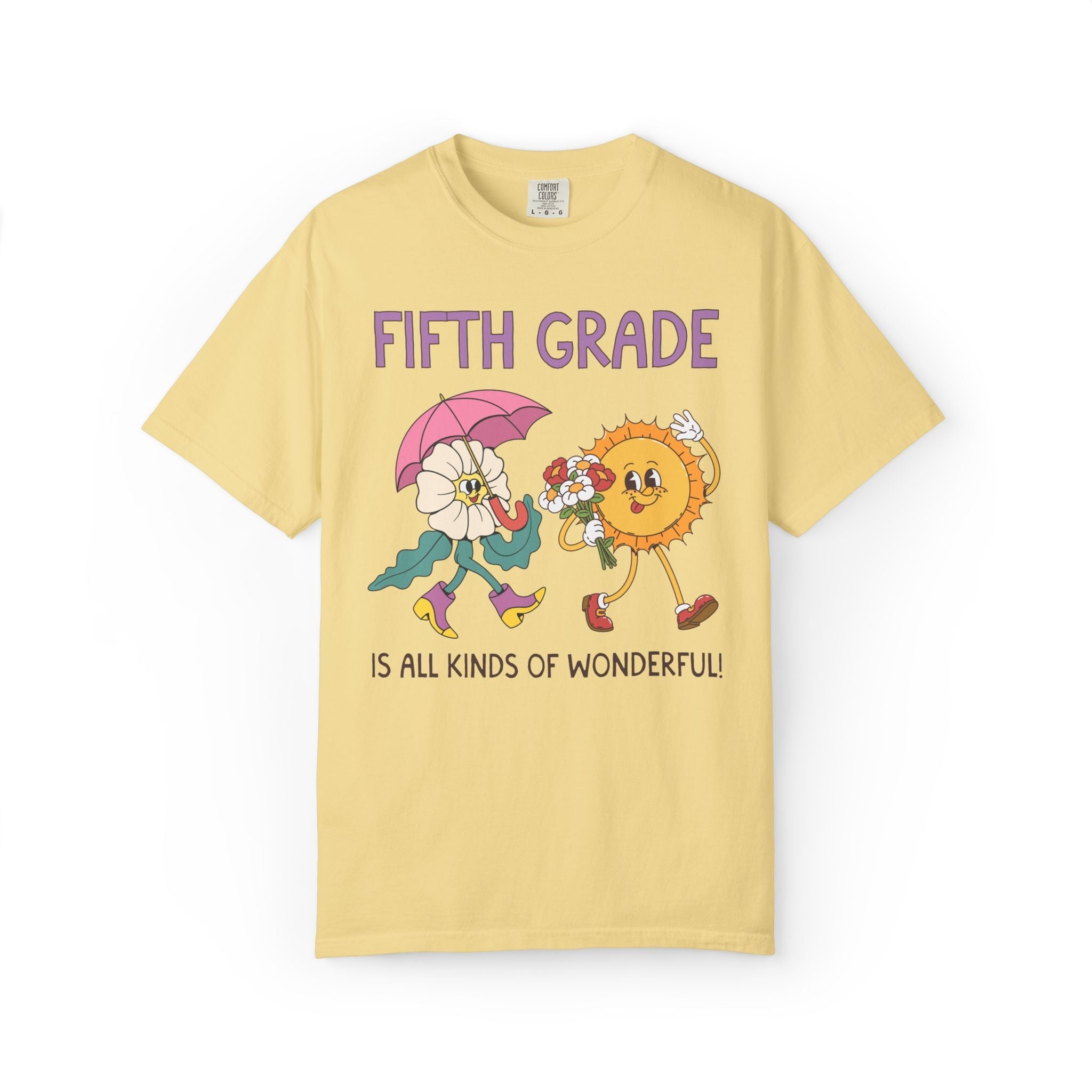 Fifth Grade is All Kinds of Wonderful Teacher Team Tee Shirt for Back to School: Cute New School Year T-Shirt, First Year Teacher or Para - Opal and June