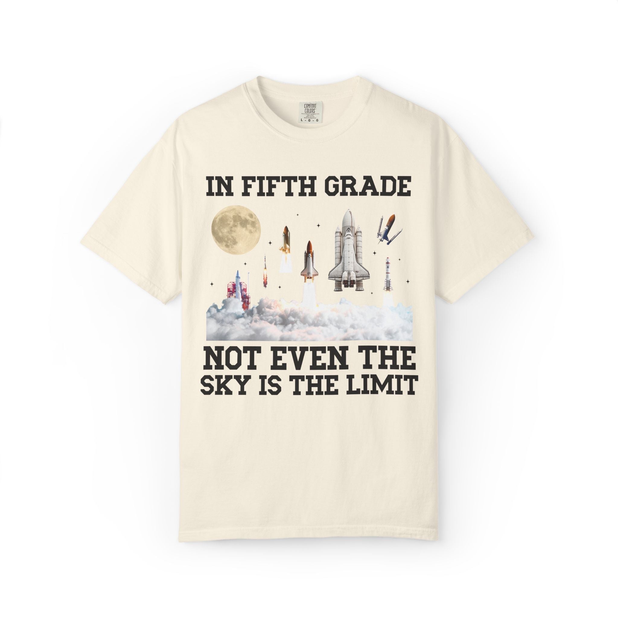 Fifth Grade Teacher Space Lover Tee Shirt with Rocket Ships - Opal and June
