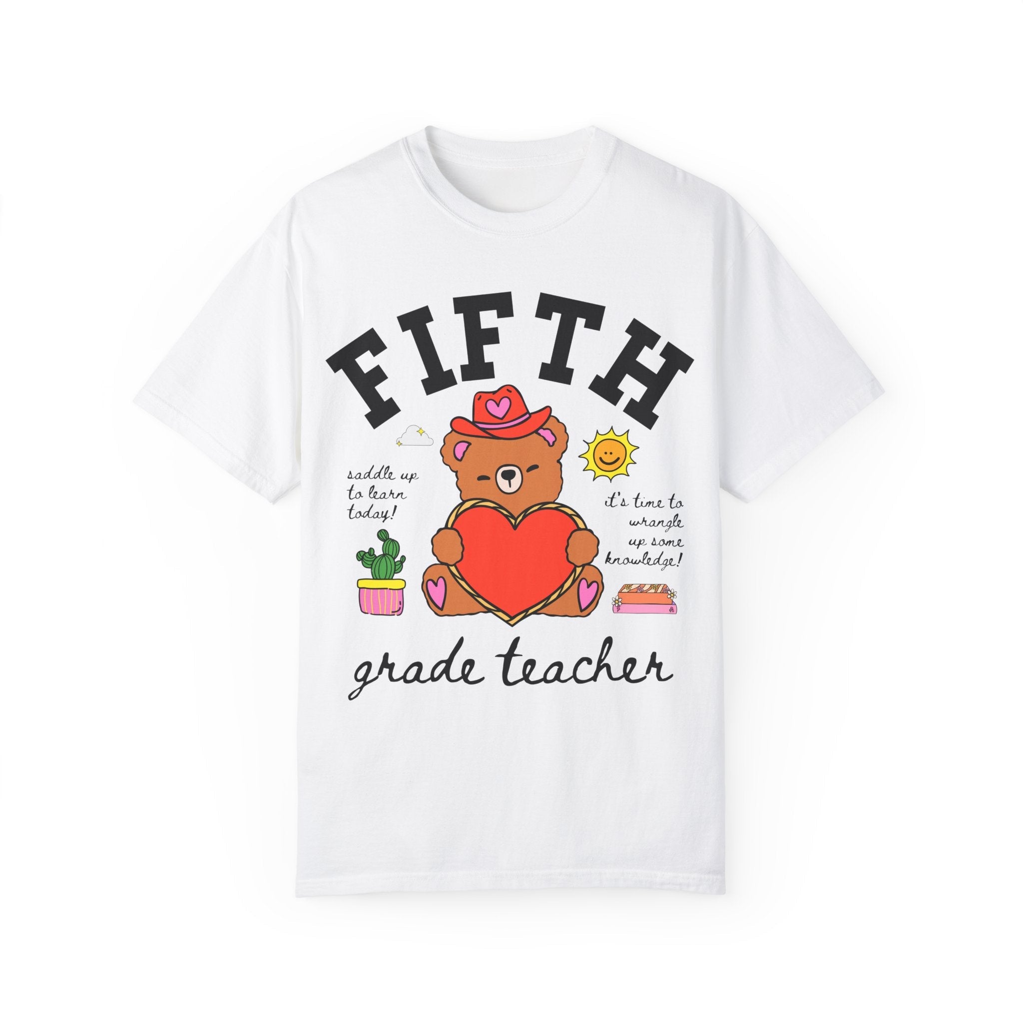 Fifth Grade Teacher Tee Shirt, Cute Cottagecore Western Bear, Funny Saying Elementary School Fifth Grade Matching Teacher Tee, 90s Vibe - Opal and June