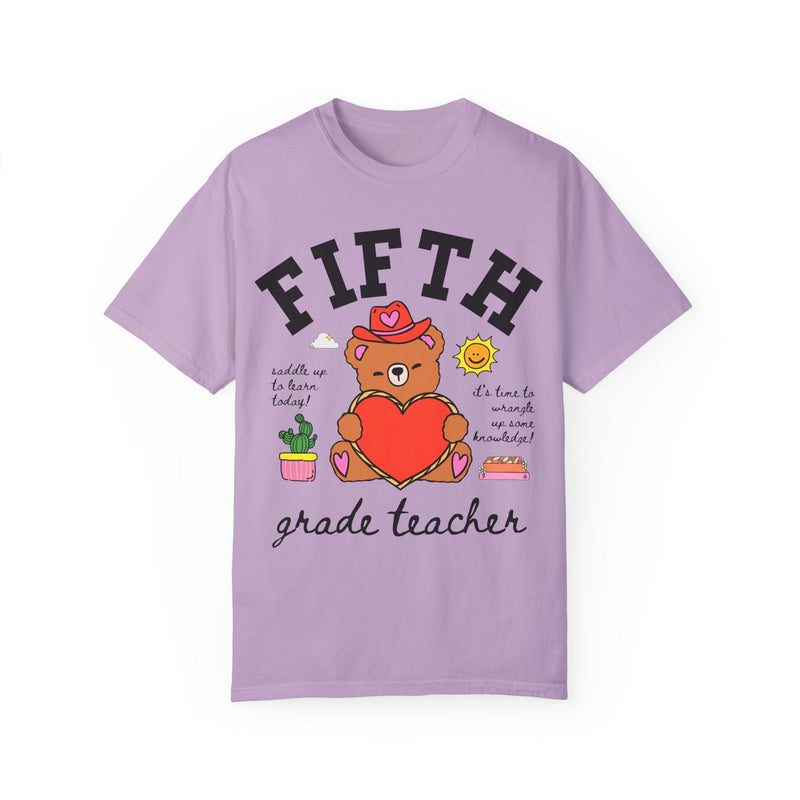Fifth Grade Teacher Tee Shirt, Cute Cottagecore Western Bear, Funny Saying Elementary School Fifth Grade Matching Teacher Tee, 90s Vibe - Opal and June