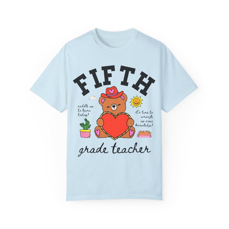 Fifth Grade Teacher Tee Shirt, Cute Cottagecore Western Bear, Funny Saying Elementary School Fifth Grade Matching Teacher Tee, 90s Vibe - Opal and June