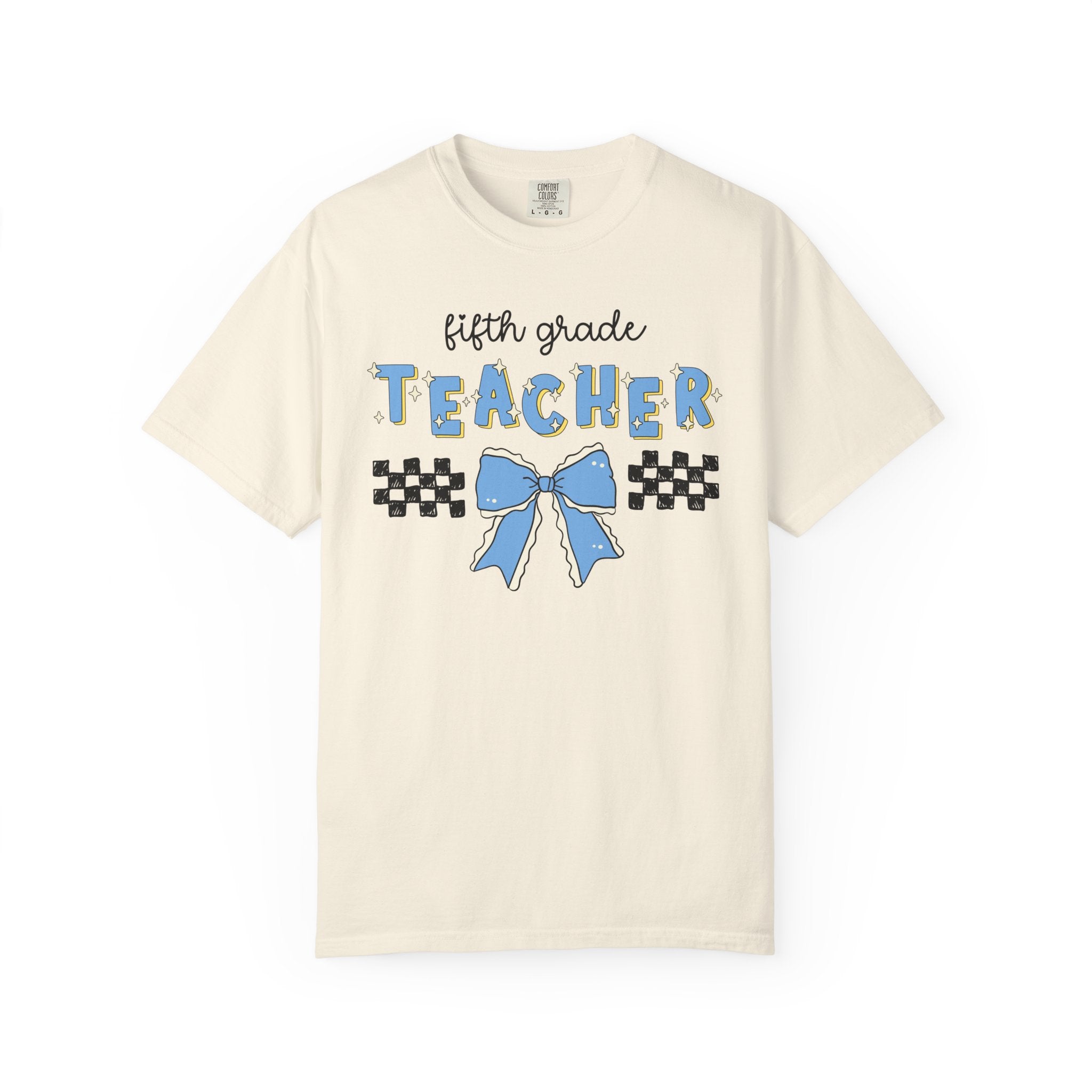 Fifth Grade Teacher Tee Shirt with Bow, Cute Fifth Grade Crew or Fifth Grade Squad Matching Shirt for Back to School, First Day of School - Opal and June