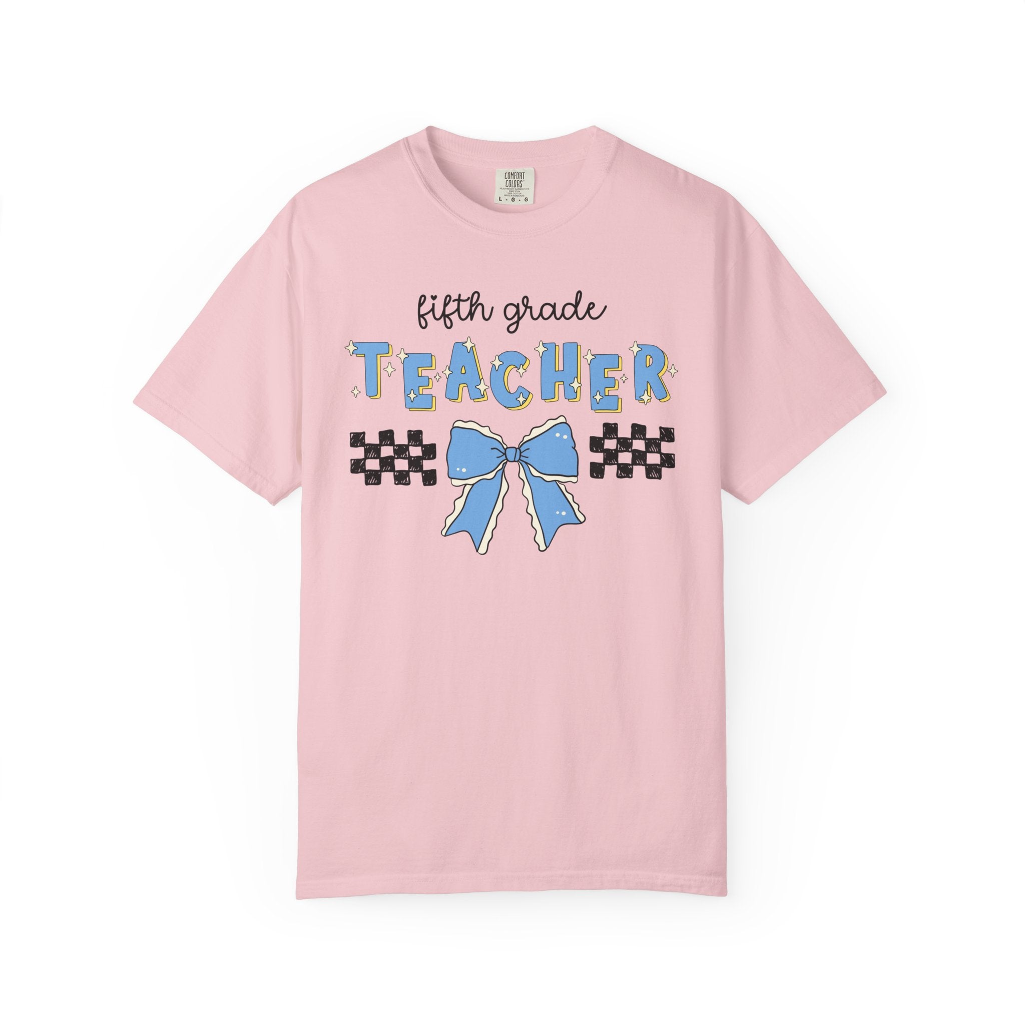 Fifth Grade Teacher Tee Shirt with Bow, Cute Fifth Grade Crew or Fifth Grade Squad Matching Shirt for Back to School, First Day of School - Opal and June