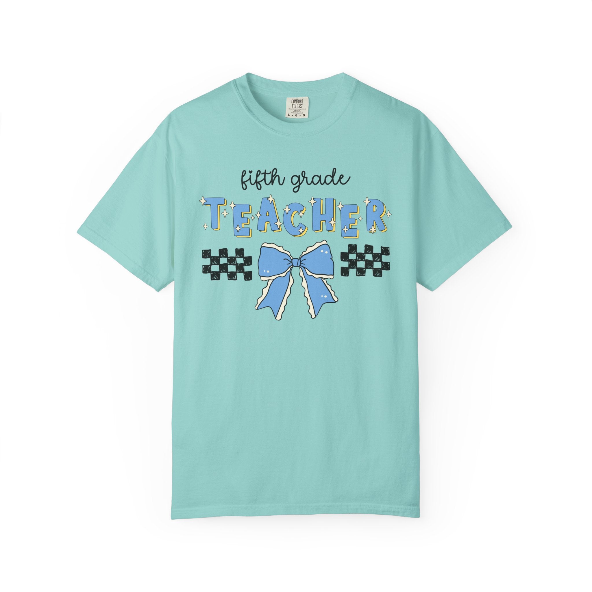Fifth Grade Teacher Tee Shirt with Bow, Cute Fifth Grade Crew or Fifth Grade Squad Matching Shirt for Back to School, First Day of School - Opal and June
