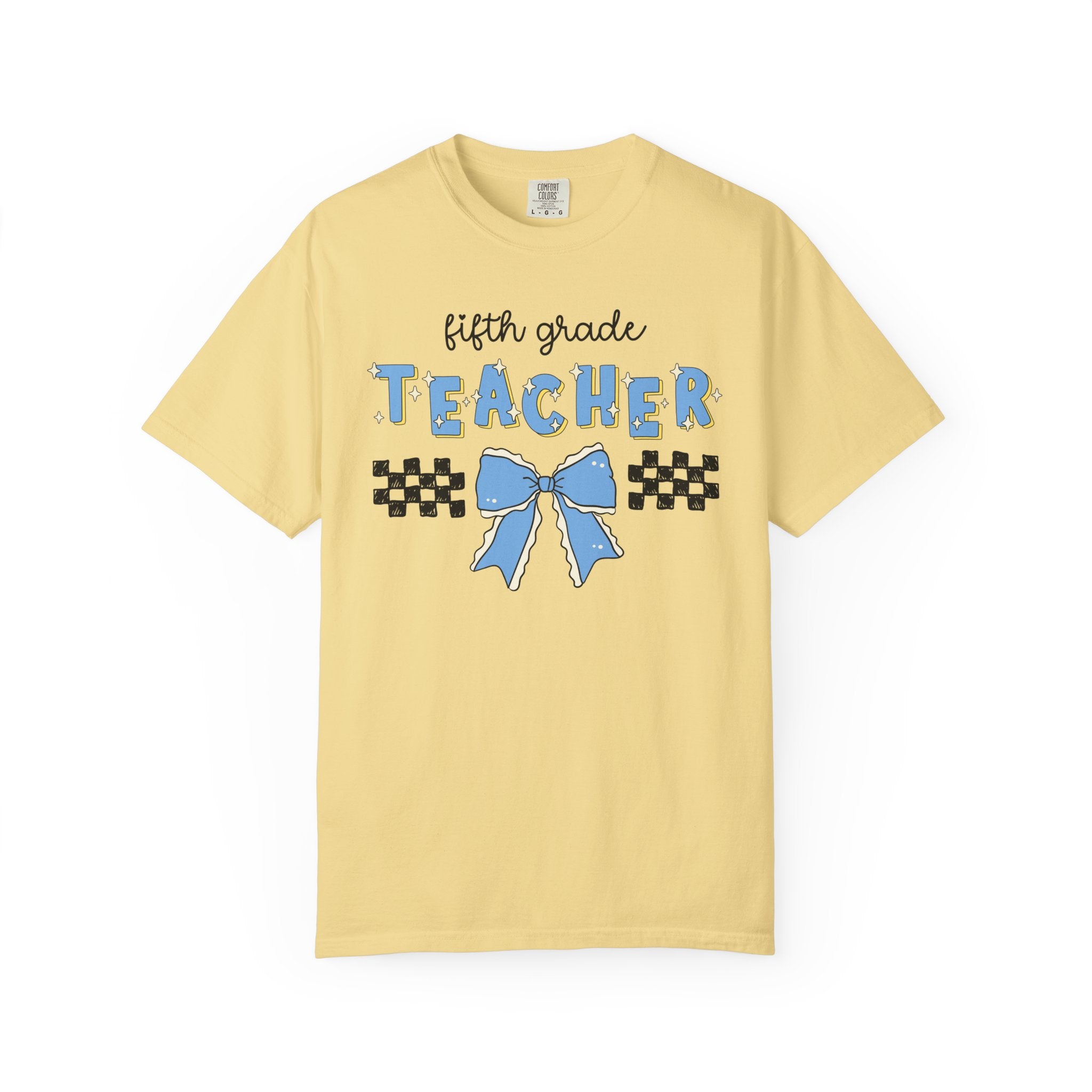 Fifth Grade Teacher Tee Shirt with Bow, Cute Fifth Grade Crew or Fifth Grade Squad Matching Shirt for Back to School, First Day of School - Opal and June
