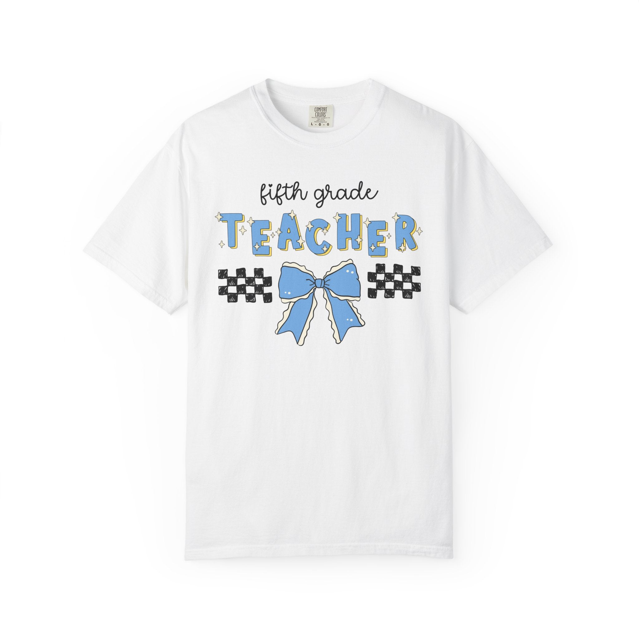 Fifth Grade Teacher Tee Shirt with Bow, Cute Fifth Grade Crew or Fifth Grade Squad Matching Shirt for Back to School, First Day of School - Opal and June