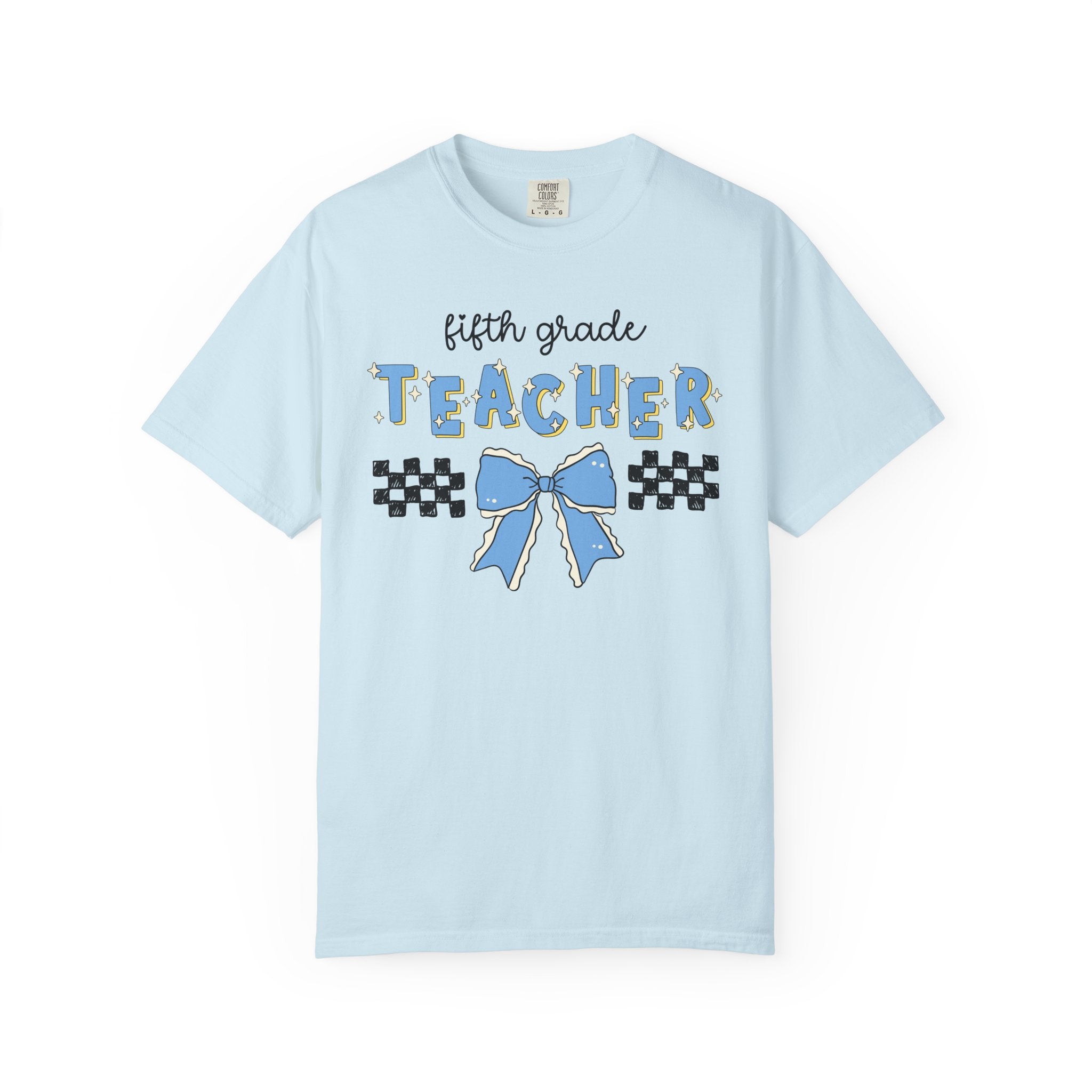 Fifth Grade Teacher Tee Shirt with Bow, Cute Fifth Grade Crew or Fifth Grade Squad Matching Shirt for Back to School, First Day of School - Opal and June