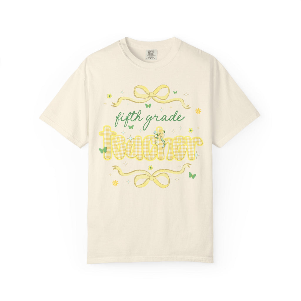 Fifth Grade Teacher Tee Shirt with Cottagecore Lemon Aesthetic, Cute Fairycore Preppy T-Shirt for Back to School, First Day of School Tee - Opal and June
