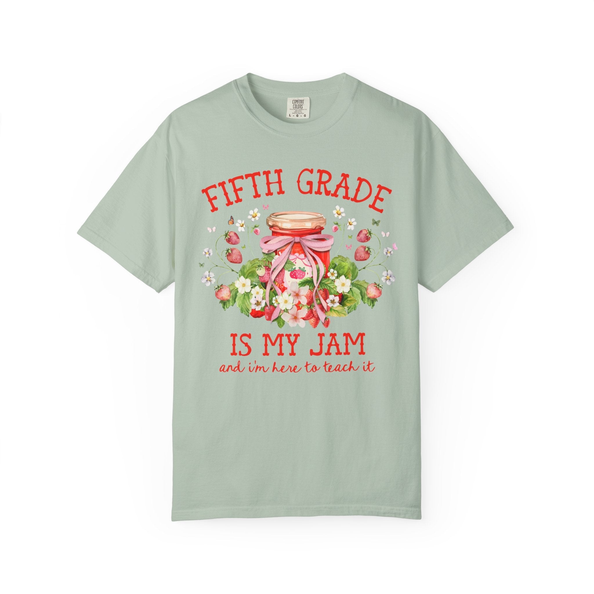 Fifth Grade Teacher Tee with Strawberries: Fifth Grade is My Jam, Matching Back to School, Meet the Teacher Shirt, First Day 5th Grade Tee - Opal and June