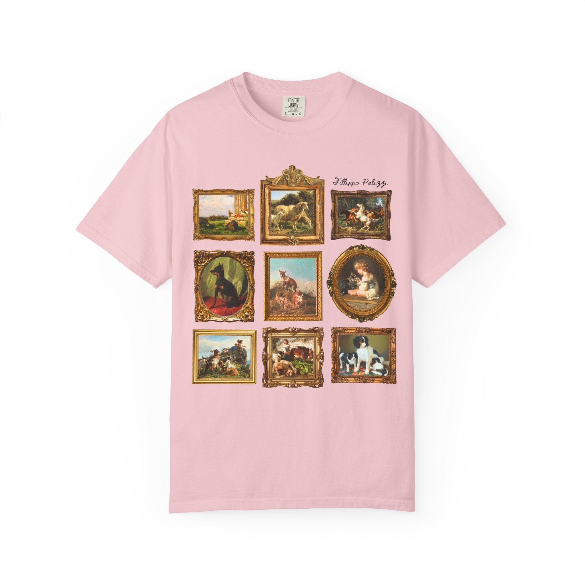 Fillipo Palizzi Art Histort Tee Shirt for Animal Lover: Famous Paintings of Goats and Animals, 19th Century Italian Art History Tee Shirt - Opal and June