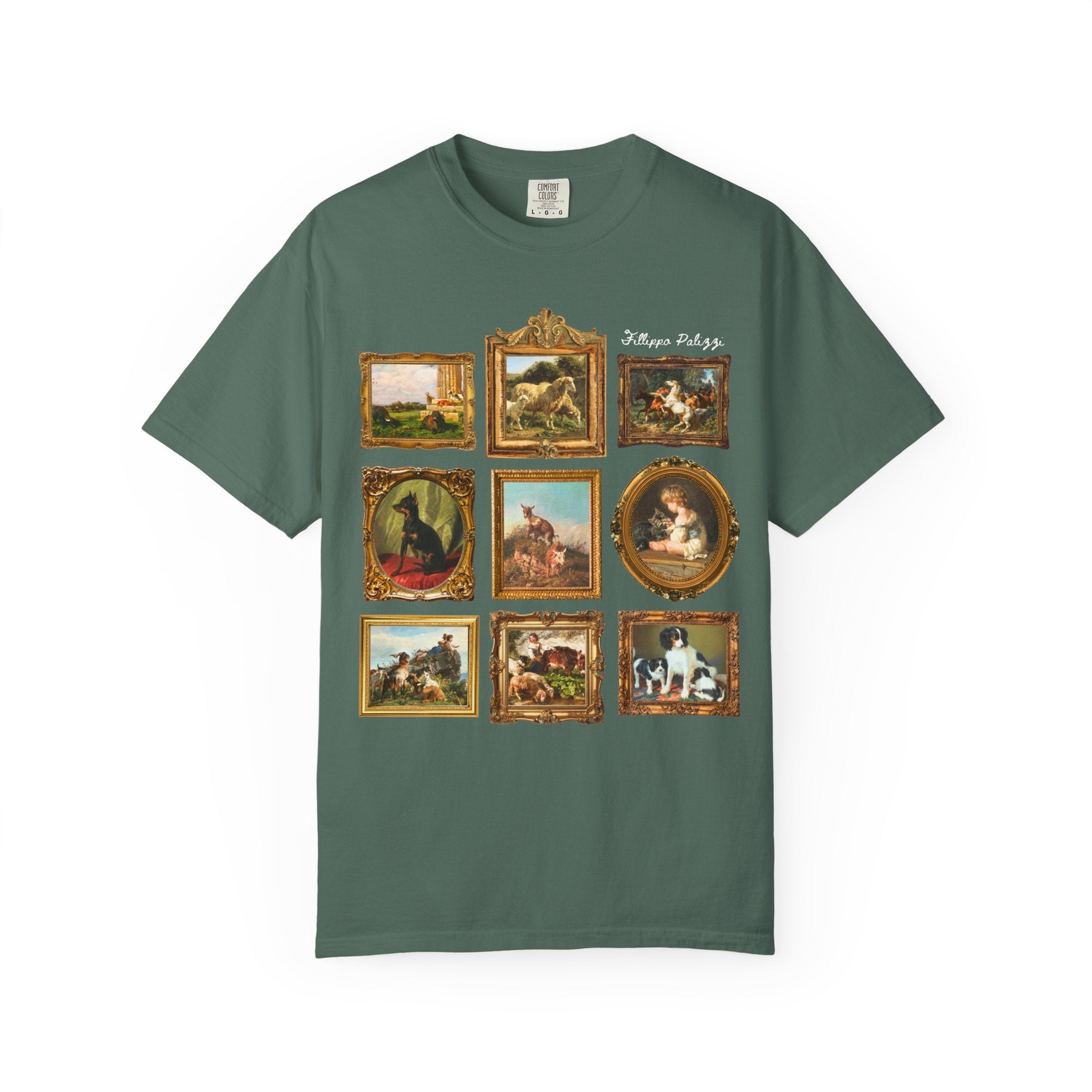 Fillipo Palizzi Art Histort Tee Shirt for Animal Lover: Famous Paintings of Goats and Animals, 19th Century Italian Art History Tee Shirt - Opal and June