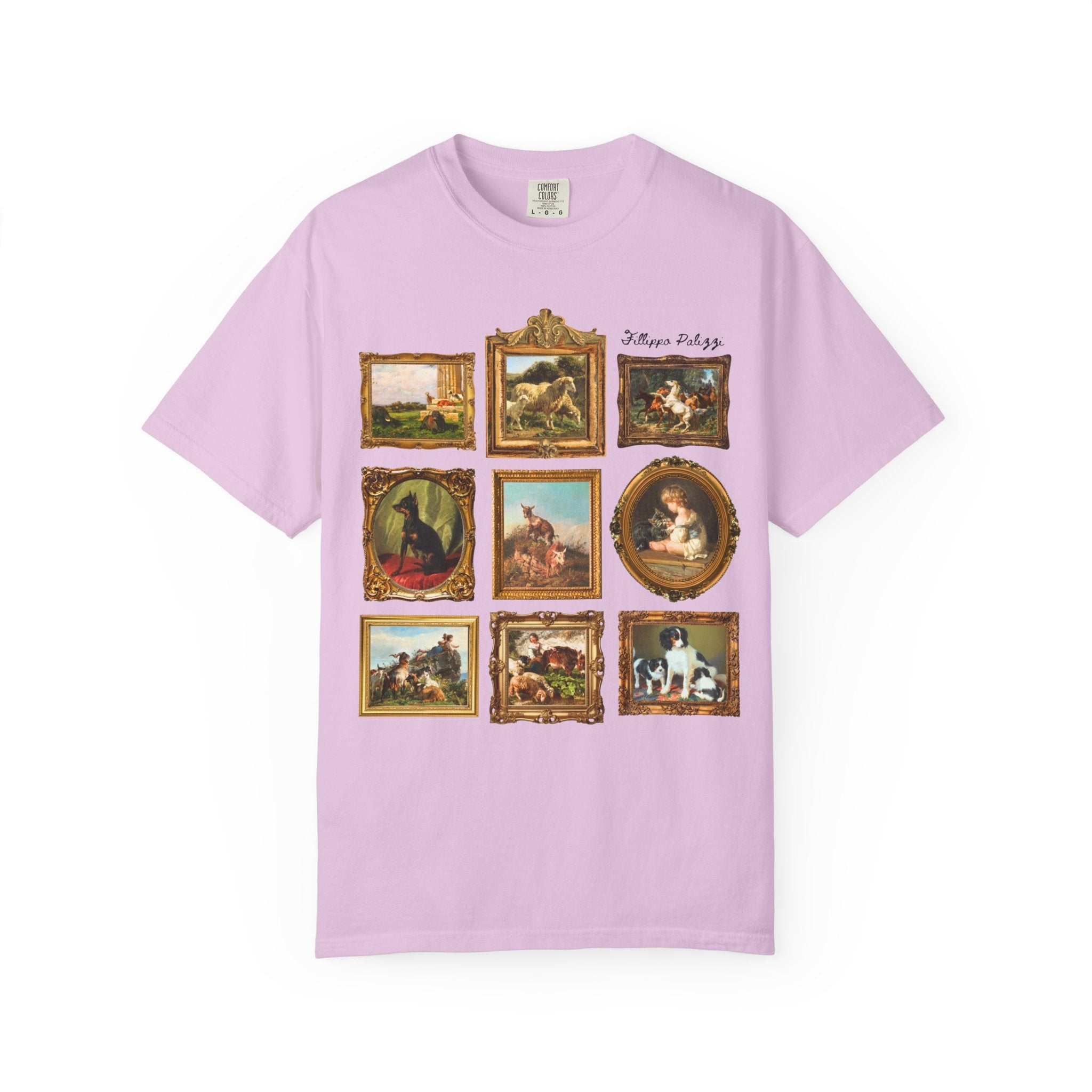 Fillipo Palizzi Art Histort Tee Shirt for Animal Lover: Famous Paintings of Goats and Animals, 19th Century Italian Art History Tee Shirt - Opal and June